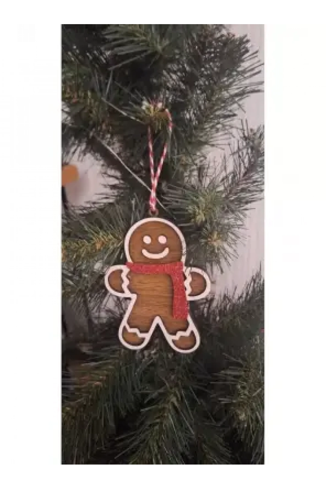 Ebruli Sanat Tasarım 3’lü Dekoratif Süs, Noel Geyiği, Şans Evi, Kurabiye Adam