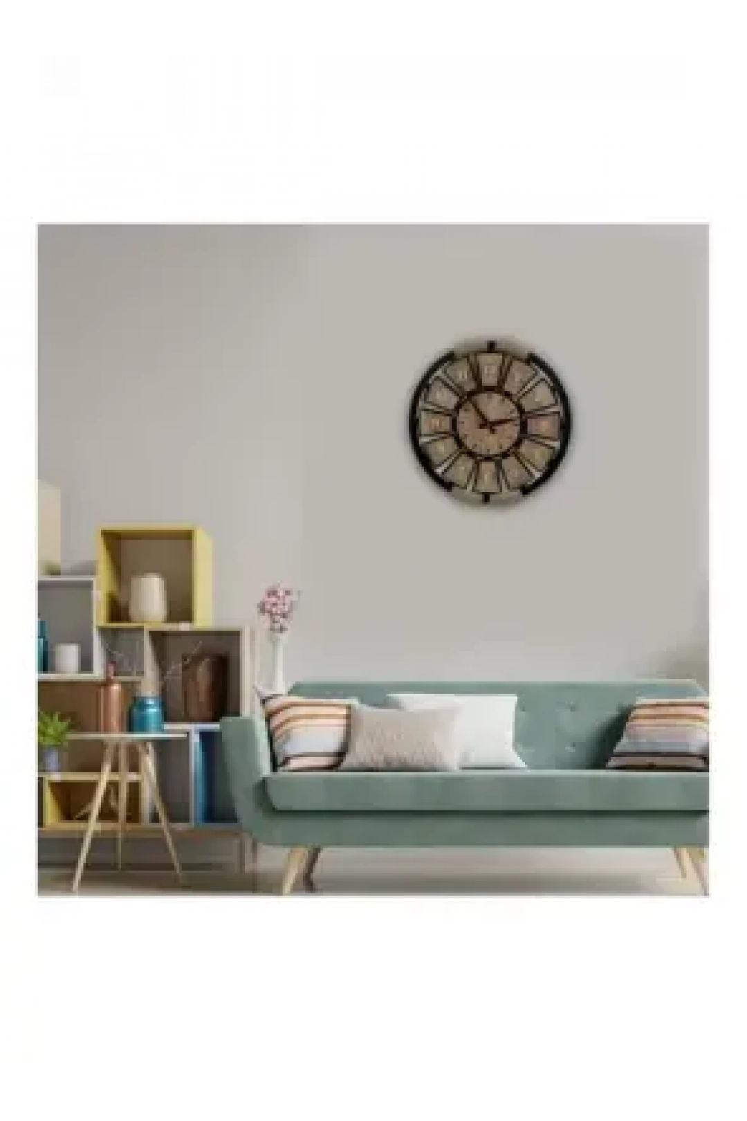 Ebruli Sanat Tasarım Ahşap Halatlı Dekoratif Duvar Saati