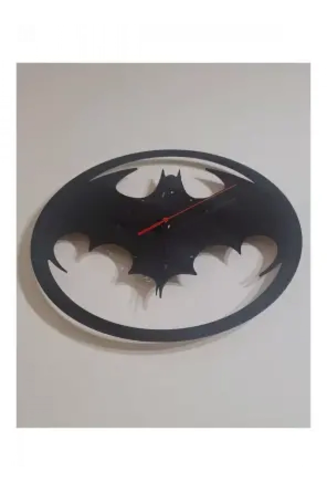 Ebruli Sanat Tasarım Batman Temalı Özel Tasarım Siyah Ahşap Duvar Saati Duvar Dekorasyonu