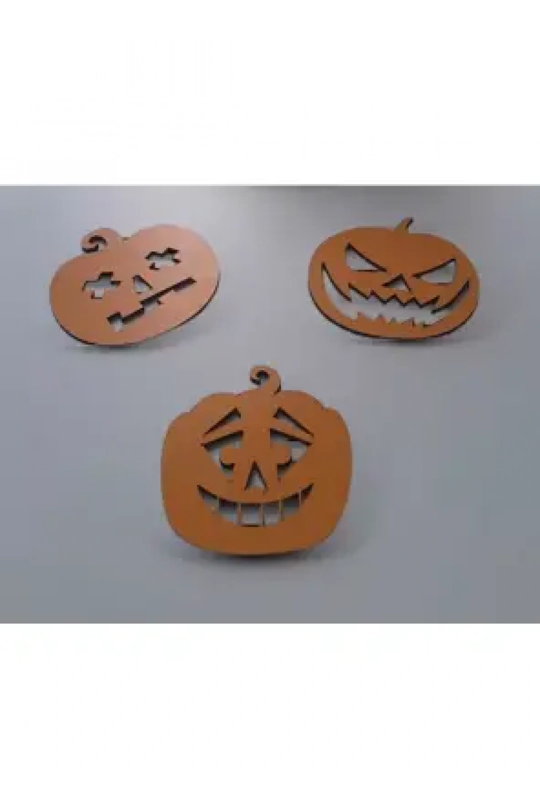 Ebruli Sanat Tasarım Cadılar Bayramı ve Bal Kabağı Konsepti Bardak Altlığı - 3lü Set