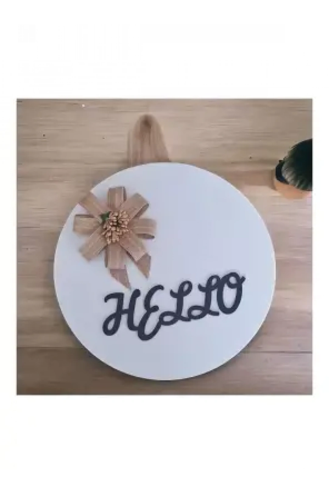 Ebruli Sanat Tasarım Hello Özel Tasarım Ahşap Kapı Süsü