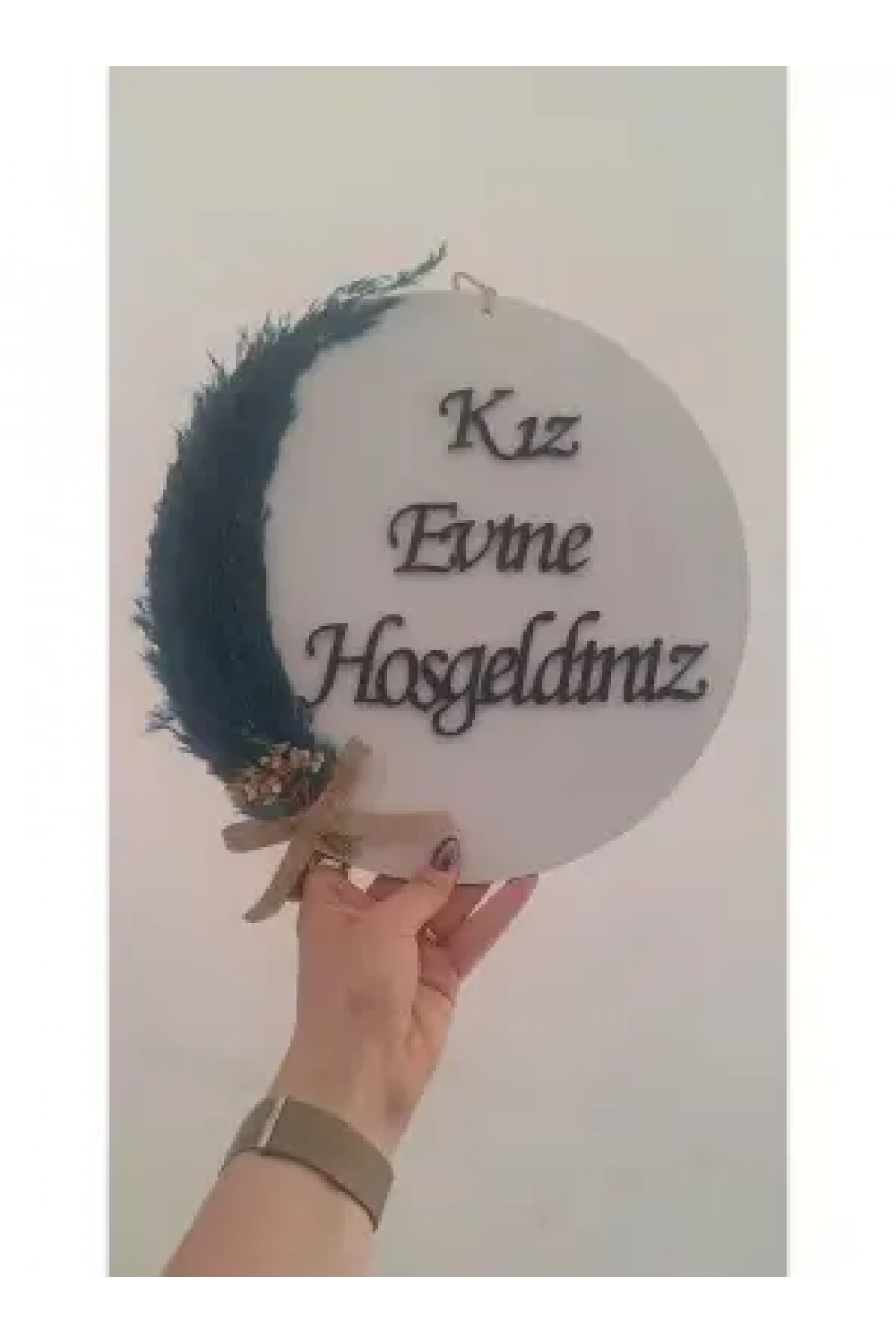 Ebruli Sanat Tasarım  Kız Evine Hoşgeldiniz  Kapı Süsü - Yuvarlak -