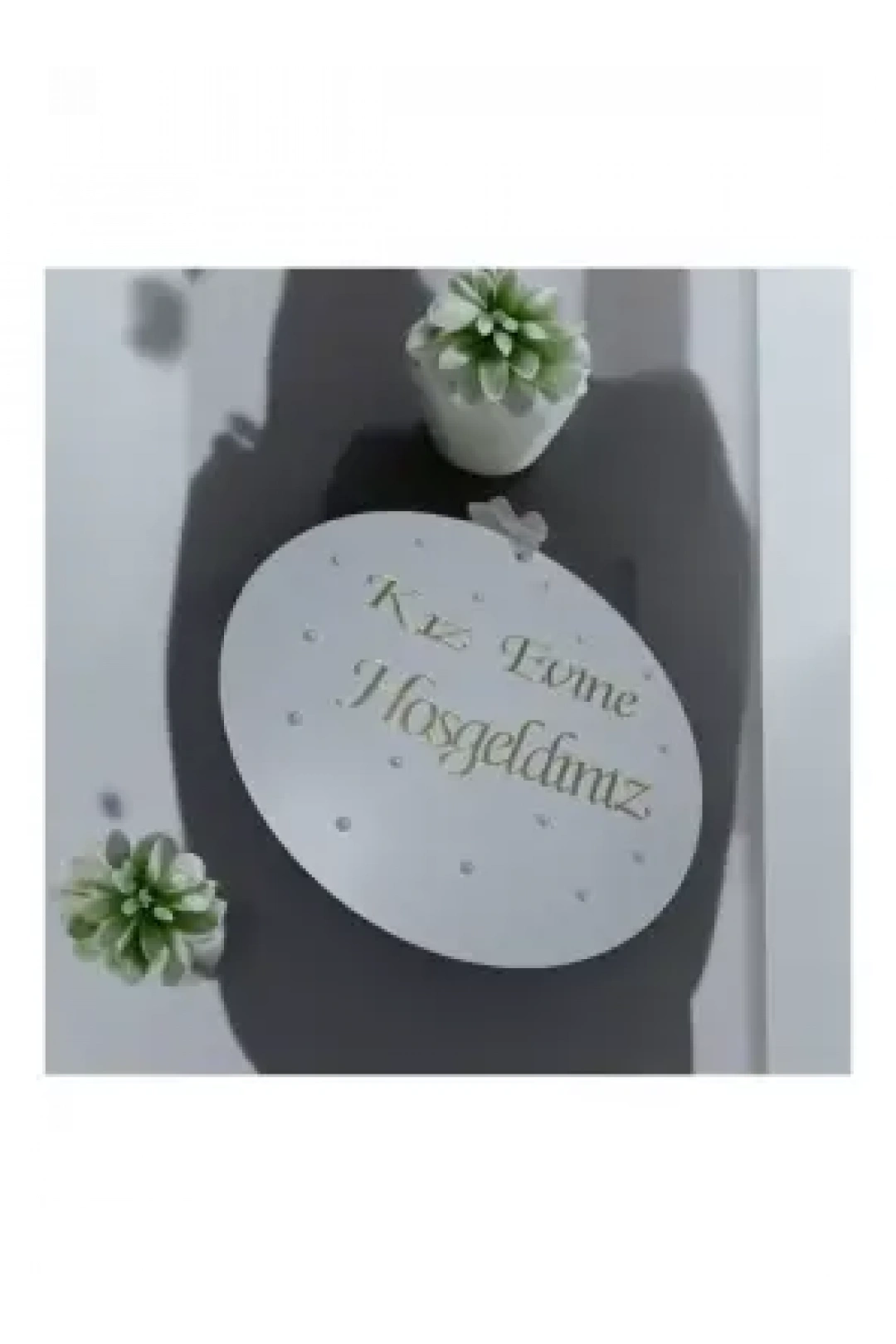 Ebruli Sanat Tasarım Kız Evine Hoşgeldiniz Pleksi Ve İnci Süsleme Kapı Süsü