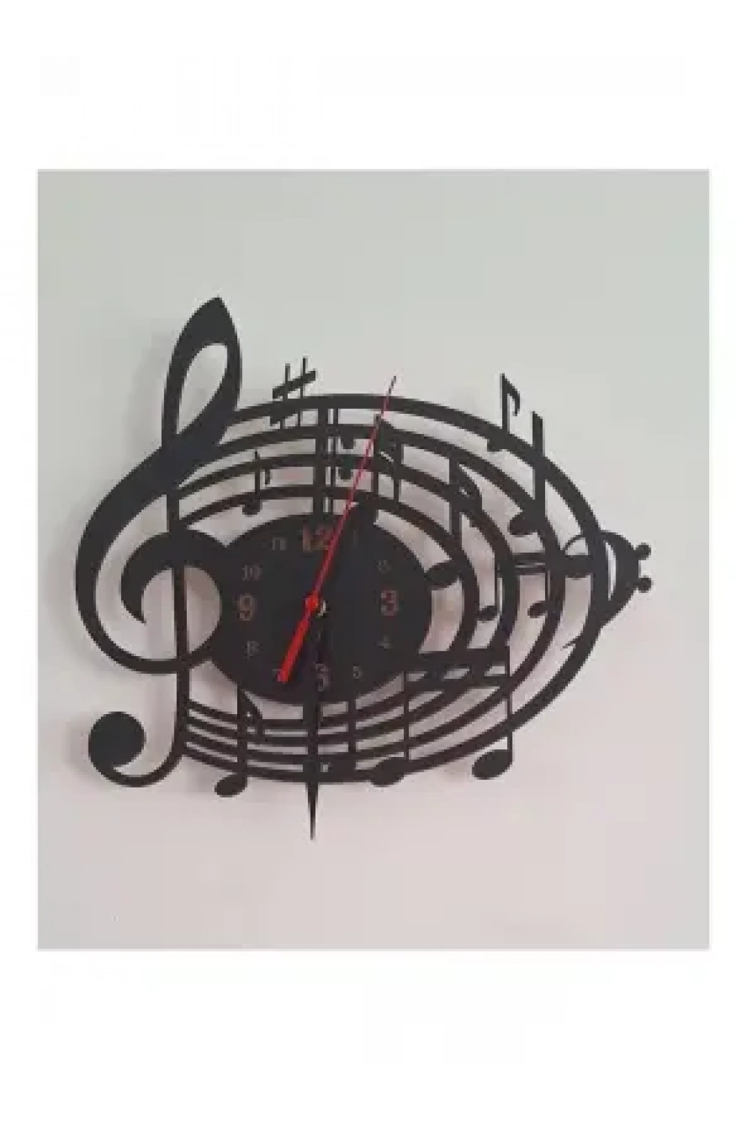 Ebruli Sanat Tasarım Özel Tasarım Duvar Saati Müzik Sol Anahtarı