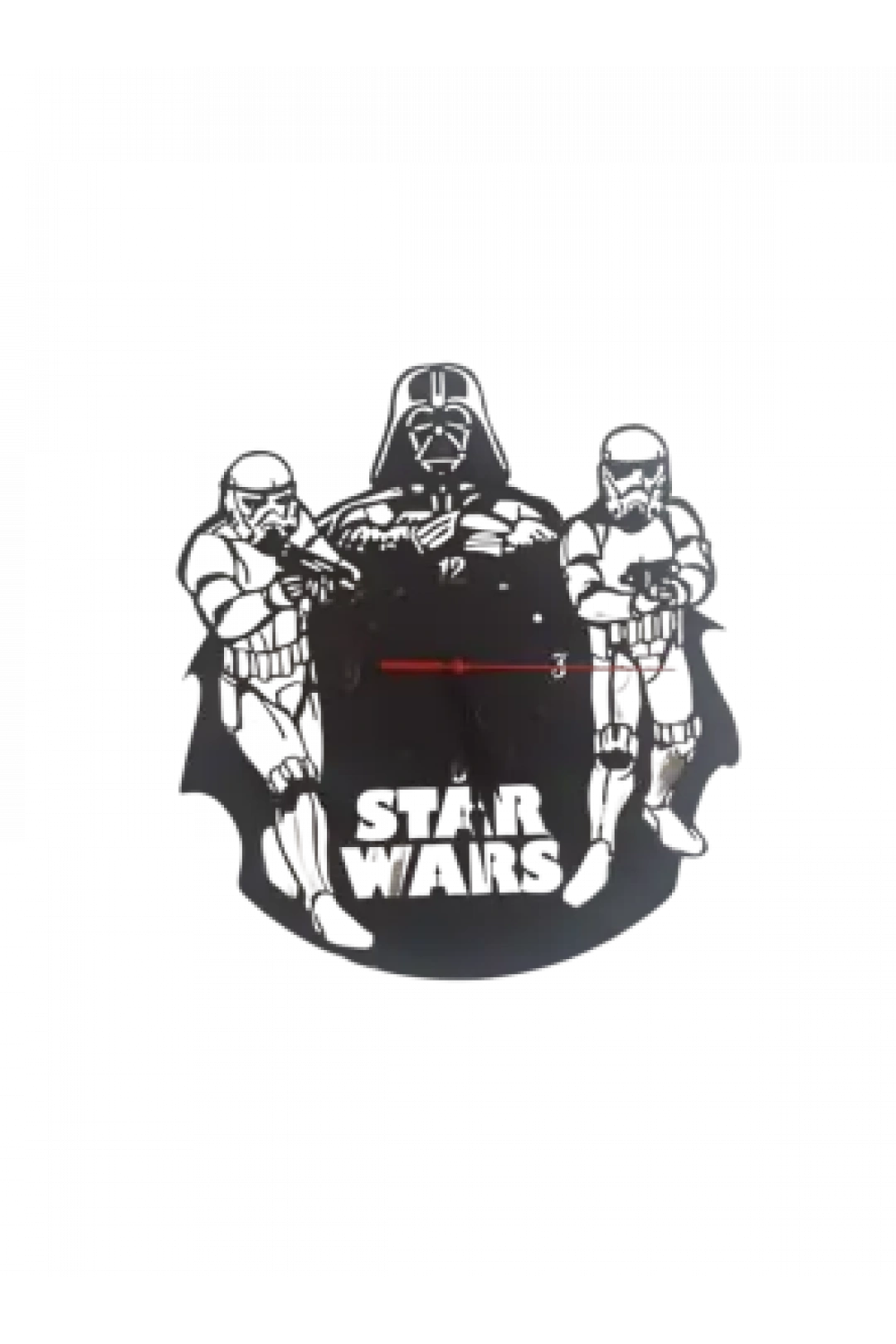 Ebruli Sanat Tasarım Starwars Temalı Ahşap Duvar Saati