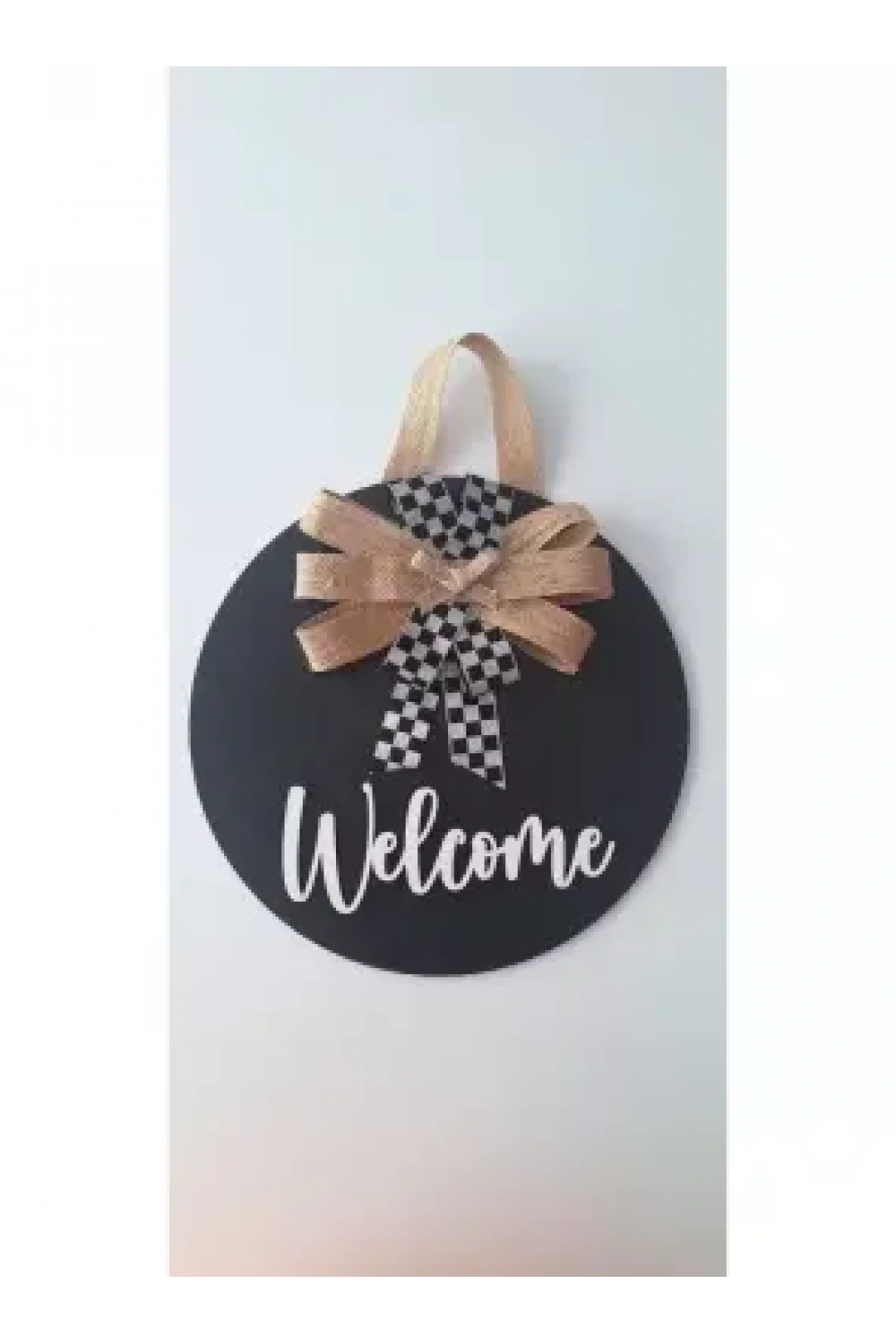 Ebruli Sanat Tasarım Welcome Özel Tasarım Kurdele Detaylı Kapı Süsü