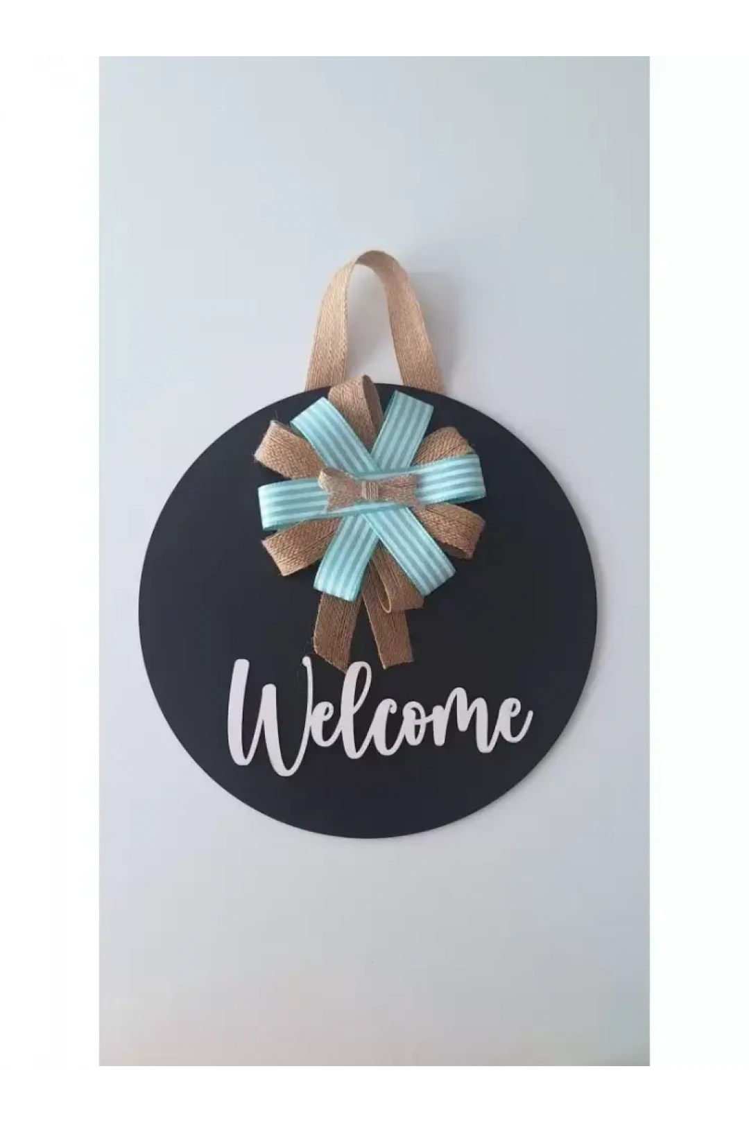 Ebruli Sanat Tasarım Welcome Özel Tasarım Kurdele Detaylı Kapı Süsü