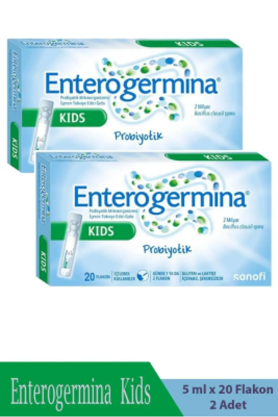 Enterogermina Kids 2-10 Yaş Probiyotik - 5 ml x 20 Flakon x 2 Adet