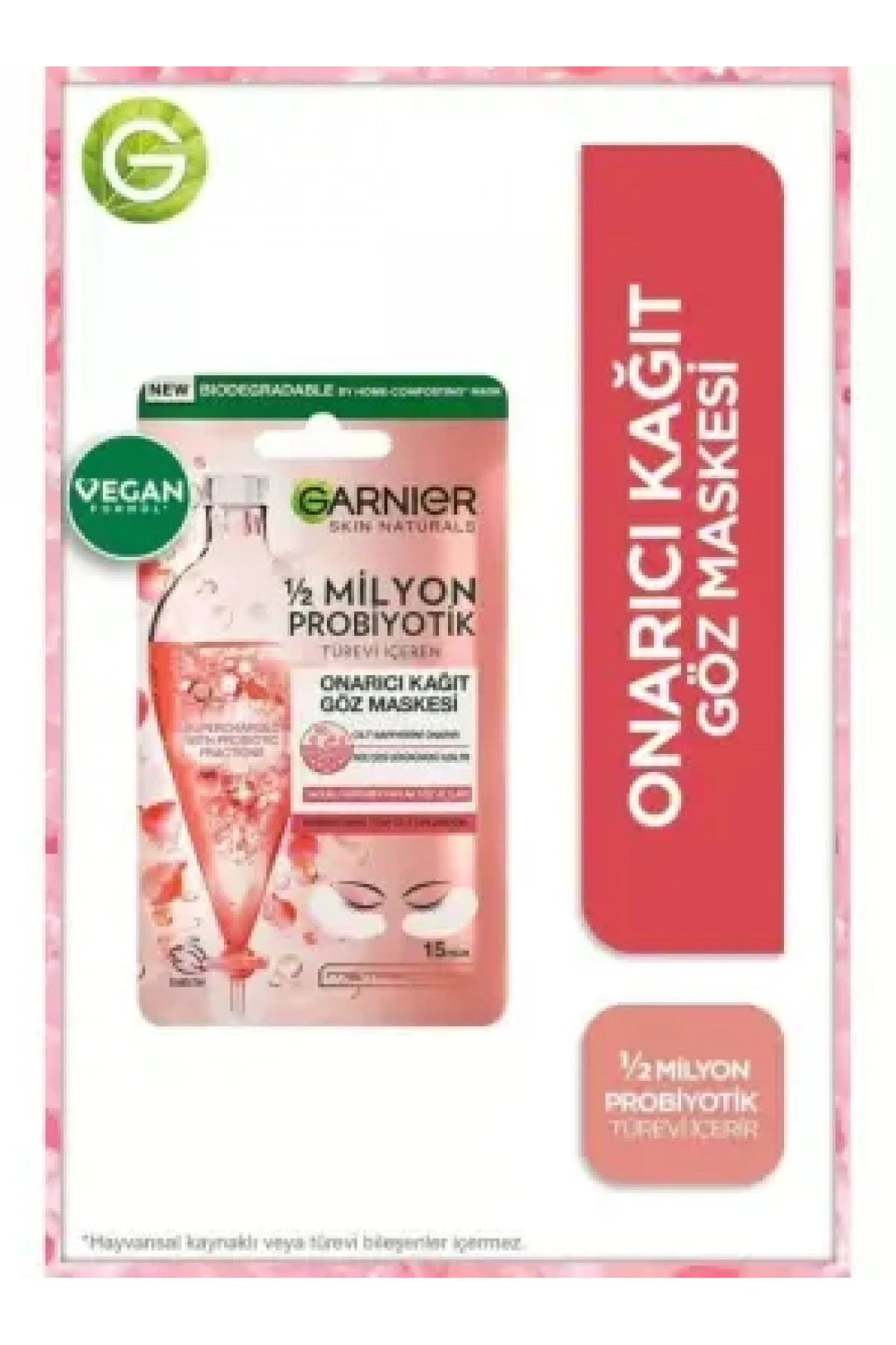 Garnier 1/2 Milyon Probiyotik Türevi Içeren Onarıcı Kağıt Göz Maskesi 6 gr