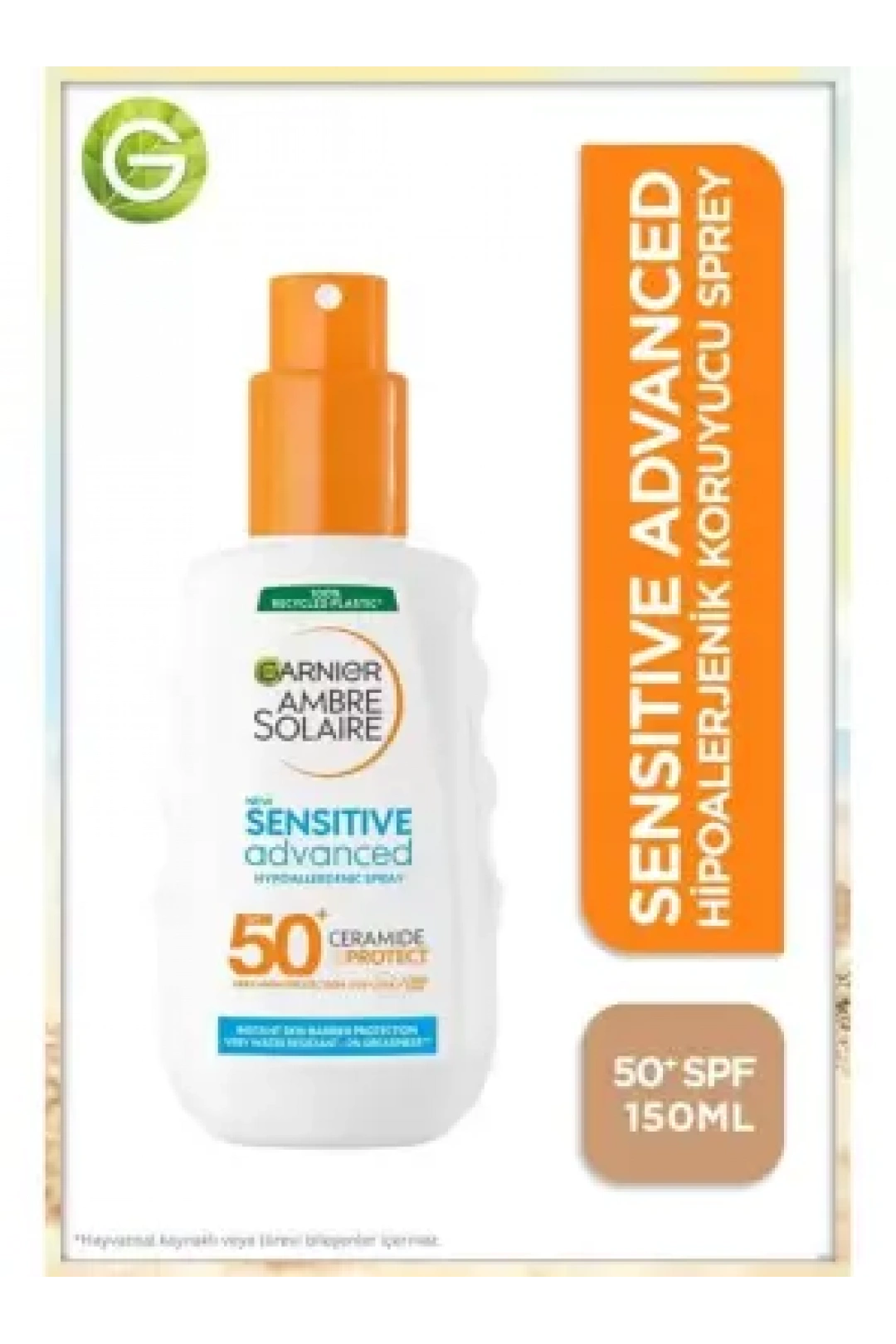 Garnier Ambre Solaire Sensitive Advanced Sprey SPF 50+ - Hassas Ciltler İçin Güneş Koruyucu Sprey - 150 ml