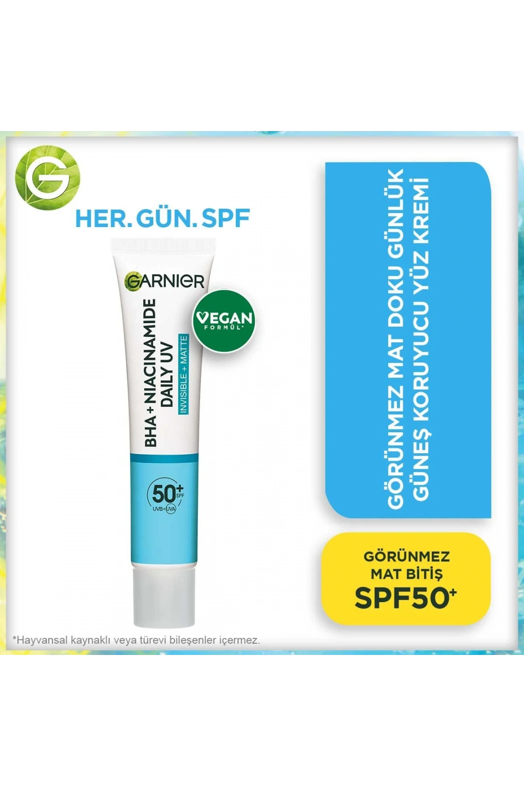 Garnier Bha+Niasinamid - Günlük Güneş Koruyucu Fluid Yüz Kremi - Spf50+ 40 ml