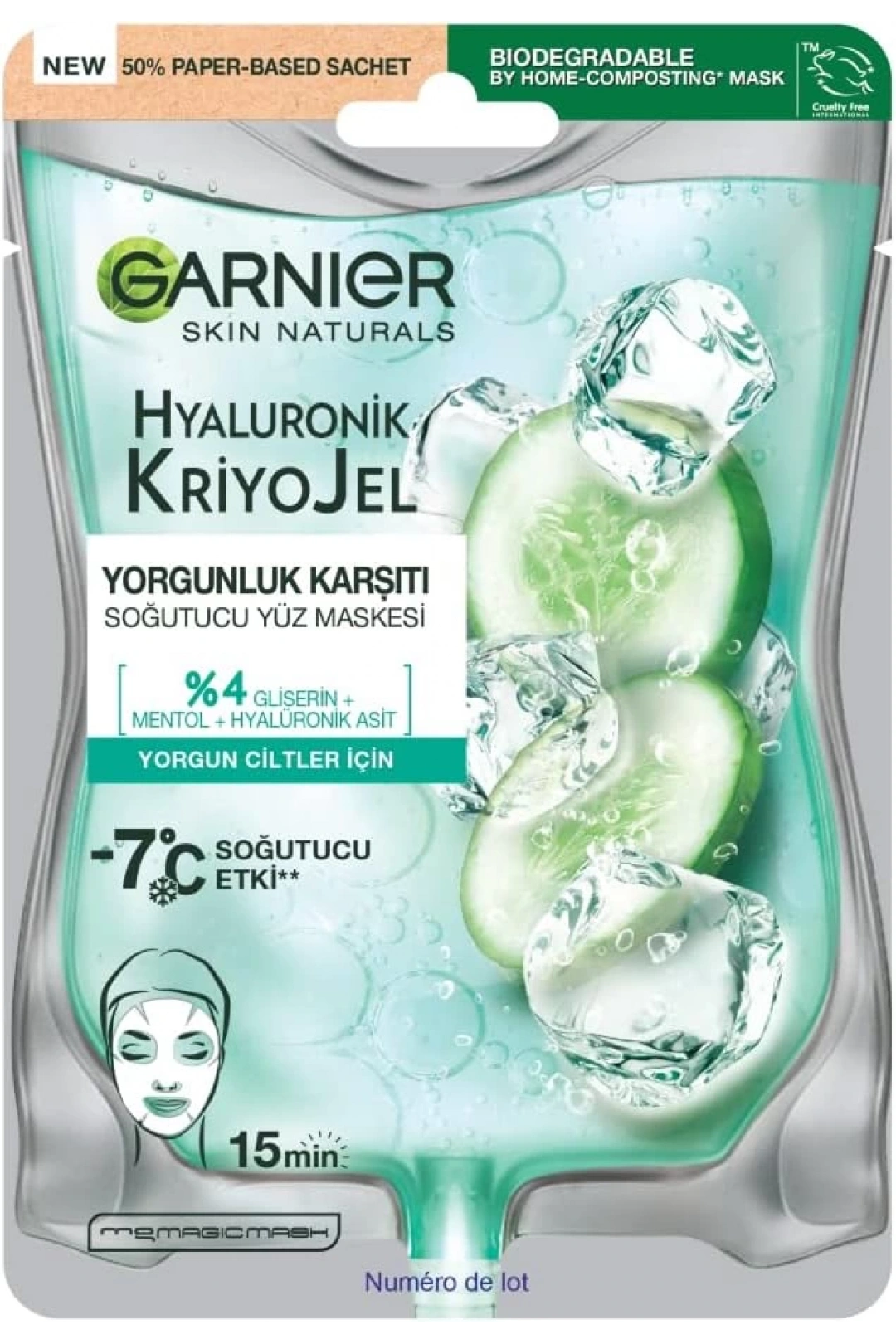 Garnier Hyaluronik Kriyojel Yorgunluk Karşıtı Soğutucu Yüz Maskesi 27 gr