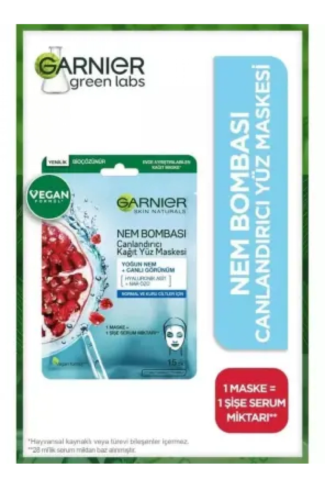 Garnier Nem Bombası Canlandırıcı Kağıt Maske 28 gr