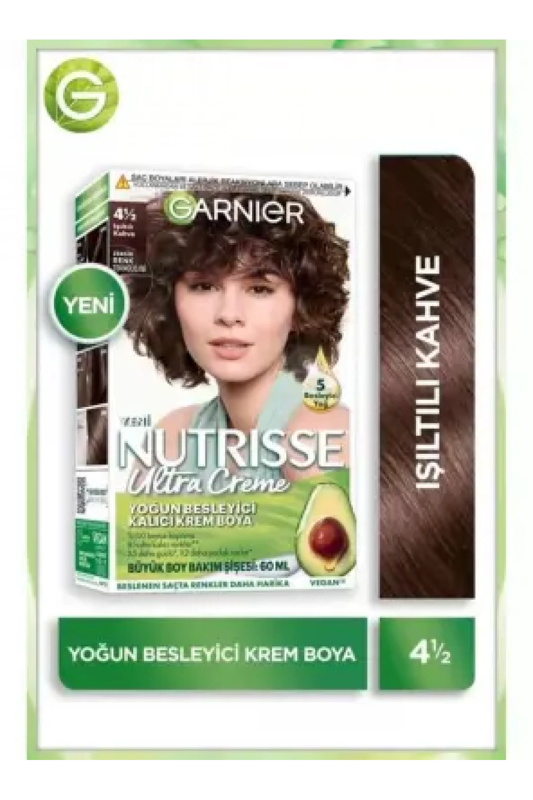 Garnier Nutrisse Yoğun Besleyici Kalıcı Krem Saç Boyası 4 1:2 Işıltılı Kahve