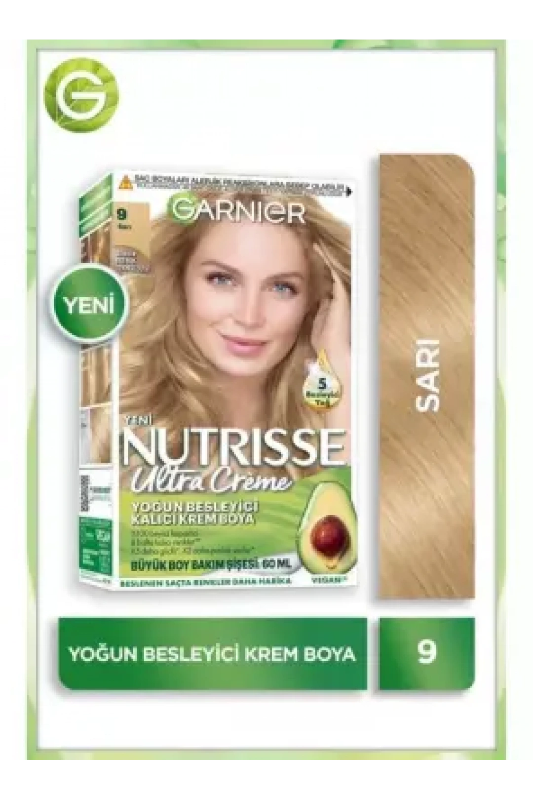 Garnier Nutrisse Yoğun Besleyici Kalıcı Krem Saç Boyası 9 Sarı
