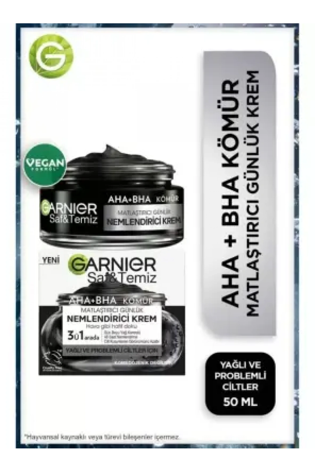 Garnier Saf ve Temiz AHA&BHA Kömür Matlaştırıcı Günlük Nemlendirici Krem 50 ml