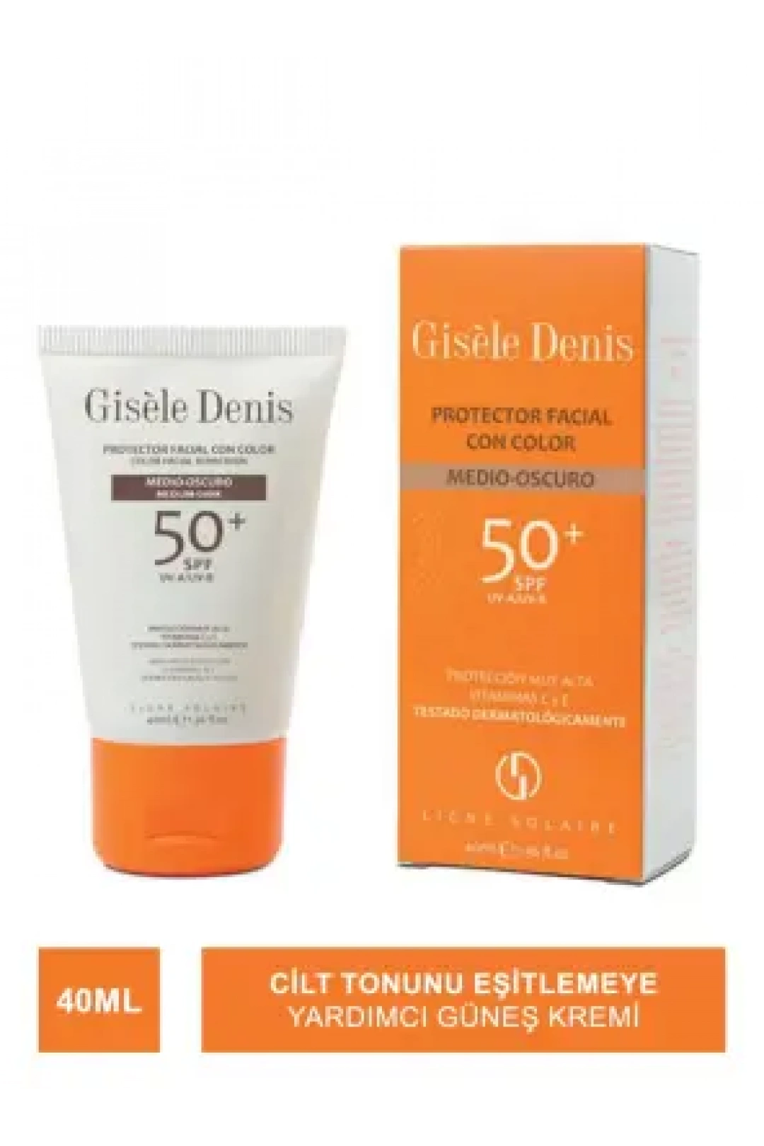 Gisele Denis Color Facial Sunscreen Spf50+ Medium/Dark Yüz İçin Renkli Güneş Koruma Kremi 40 ml