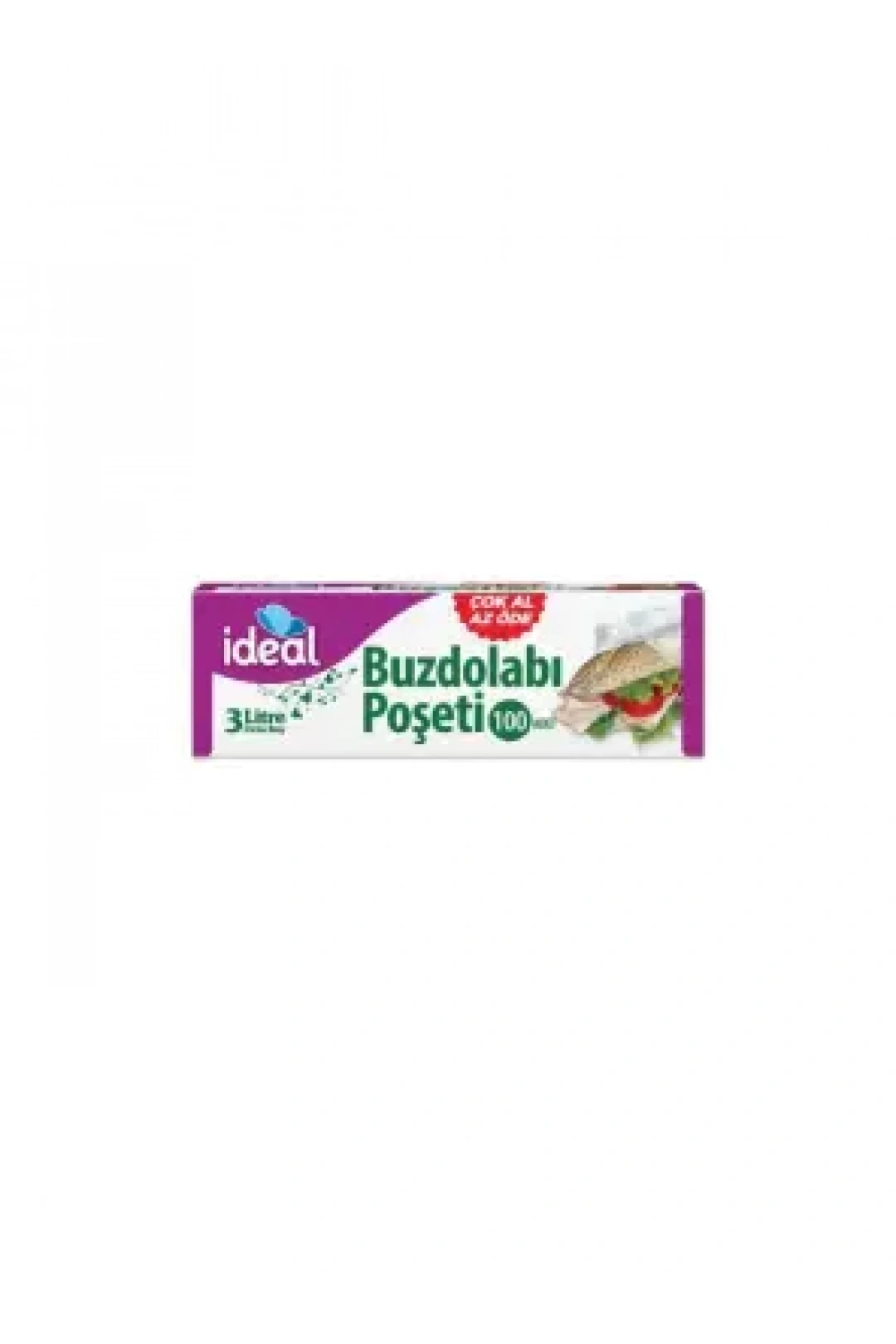 İdeal Orta Boy Buzdolabı Poşeti 100 Adet - 24x33 cm-