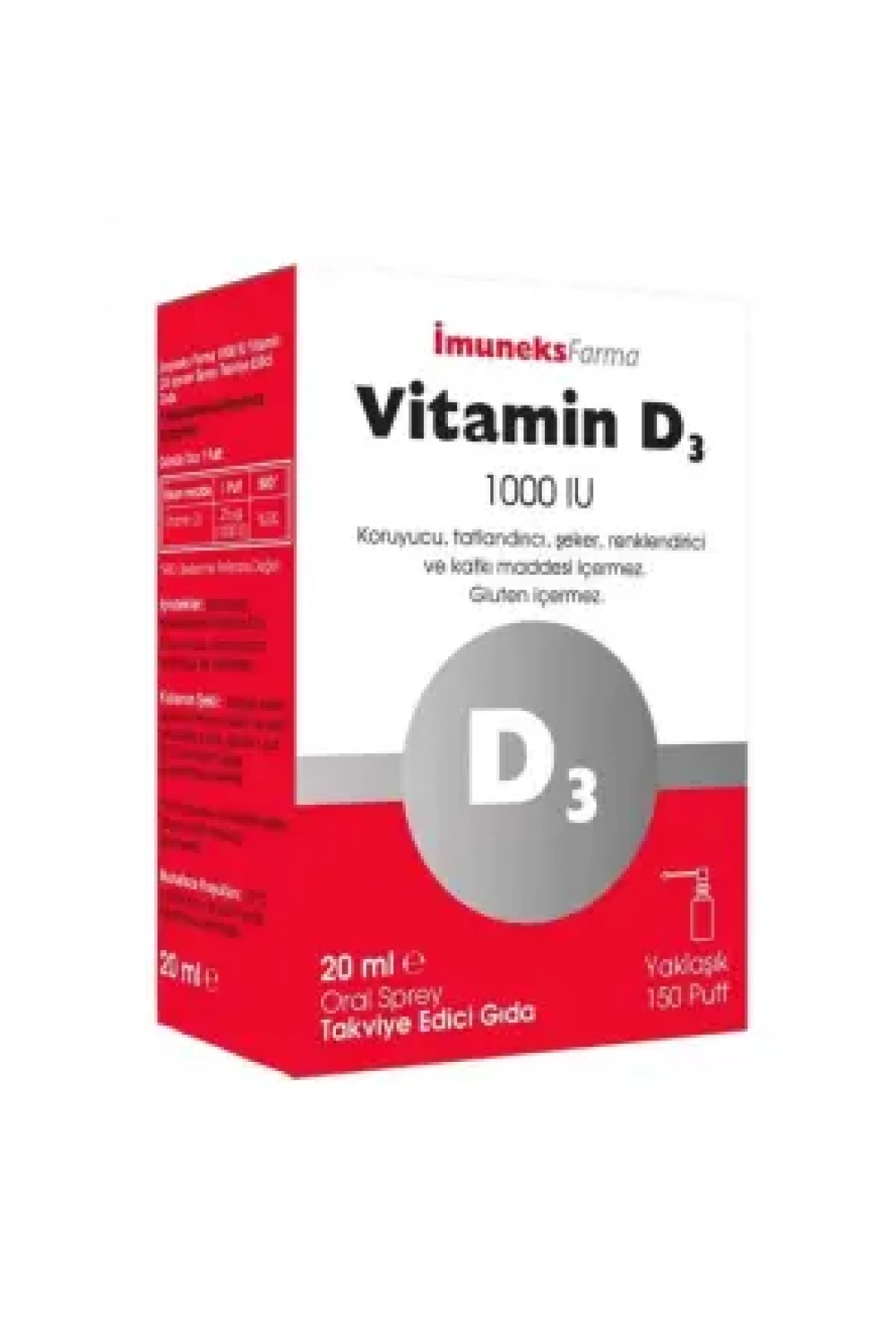 İmuneks Vitamin D3 1000 IU Sprey 20 ml