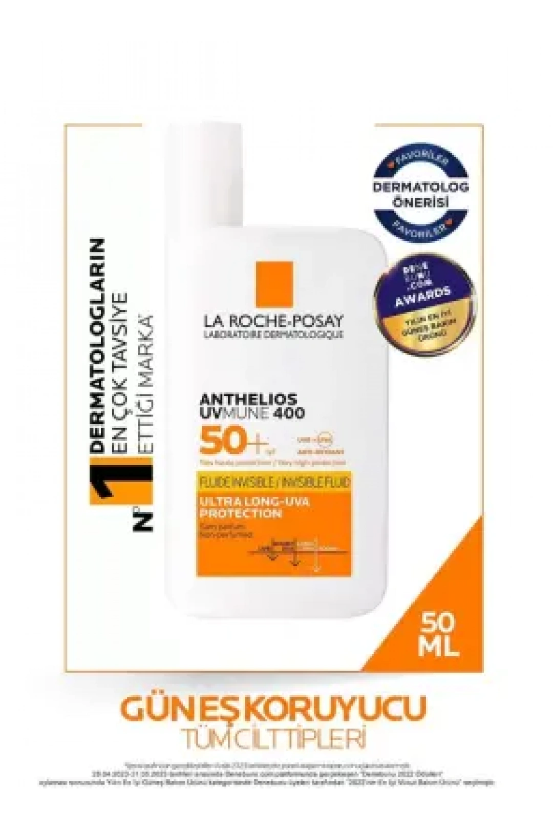 La Roche Posay Anthelios Uvmune 400 Invisible Fluid Yüz Güneş Kremi SPF50+ 50ml