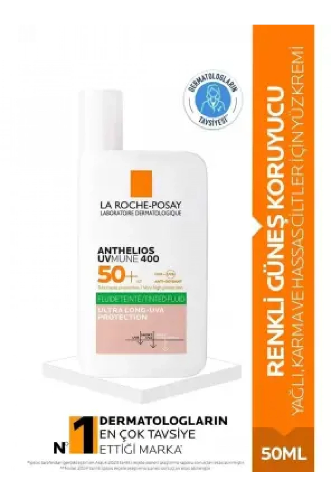 La Roche Posay Anthelios Uvmune 400 Spf50+ Oil Control Fluid Renkli Yüz Güneş Kremi 50 ml