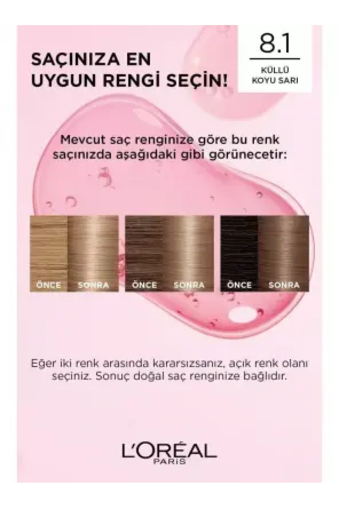 Loreal Paris Excellence Creme Saç Boyası 8.1 Koyu Sarı Küllü