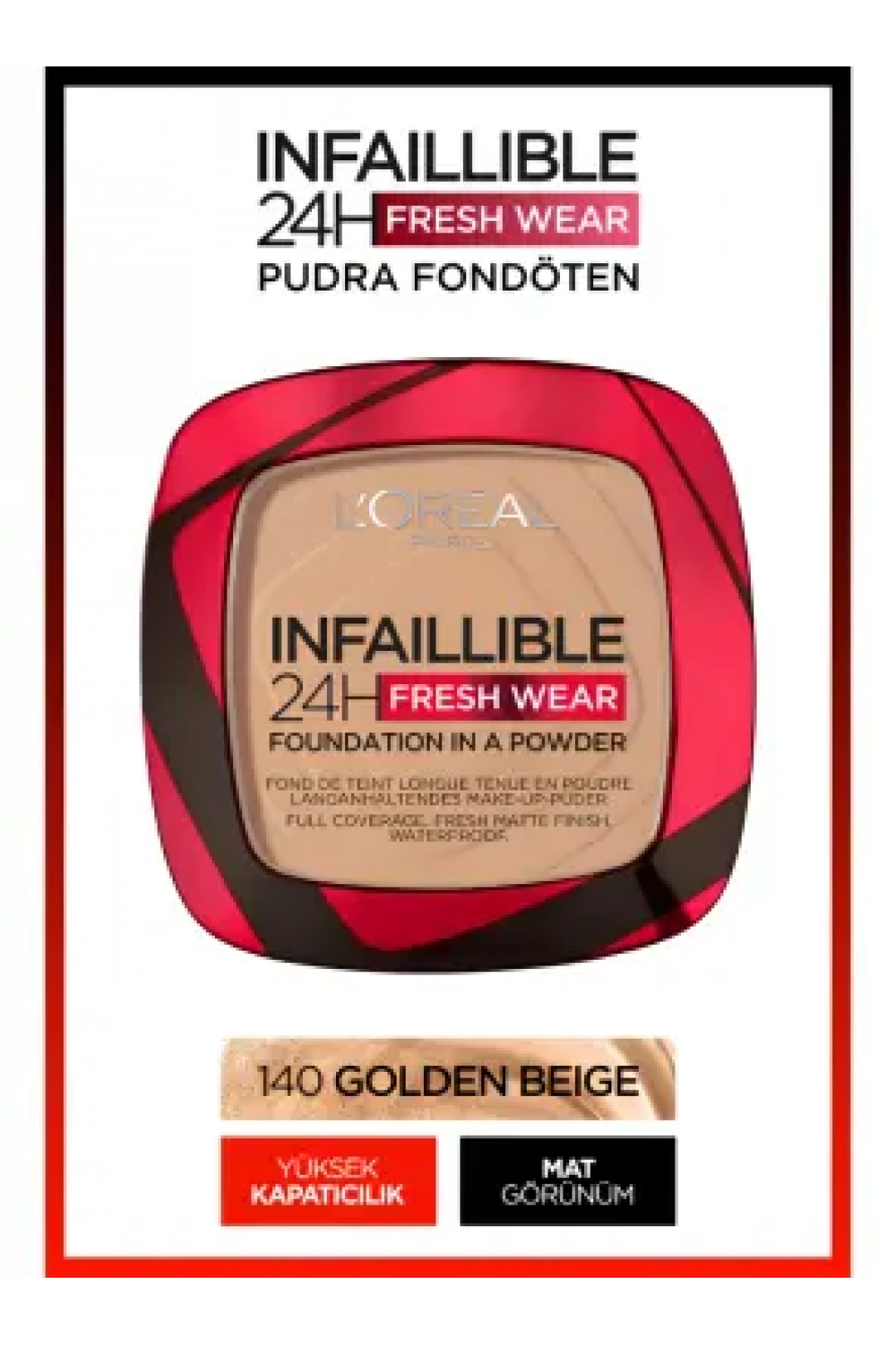 Loreal Paris Infaillible 24H Fresh Wear Pudra Fondöten 140 Golden Beige 9gr