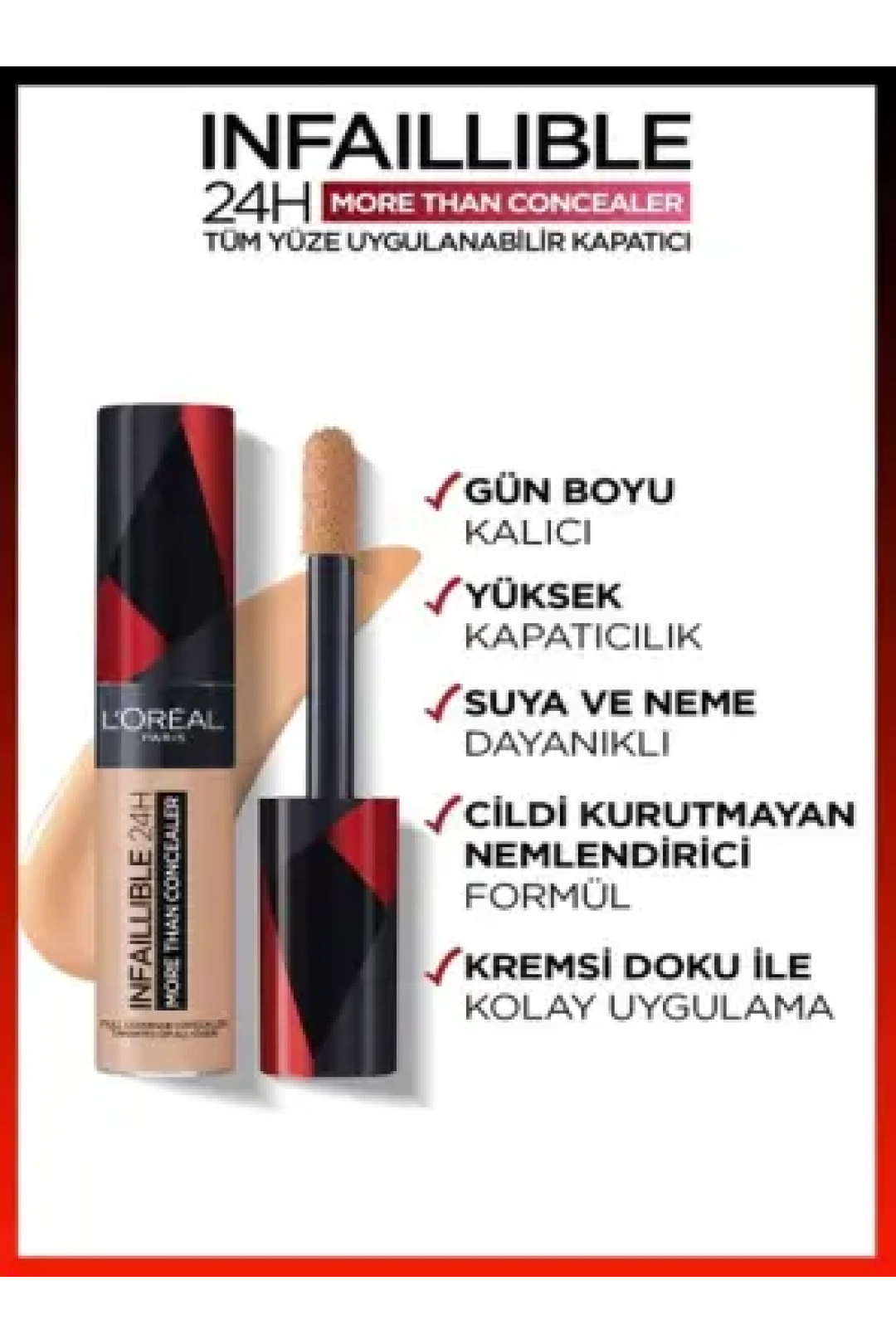 Loreal Paris Infaillible 24H Tüm Yüze Uygulanabilir Kapatıcı - 327 Cashmere 11ml