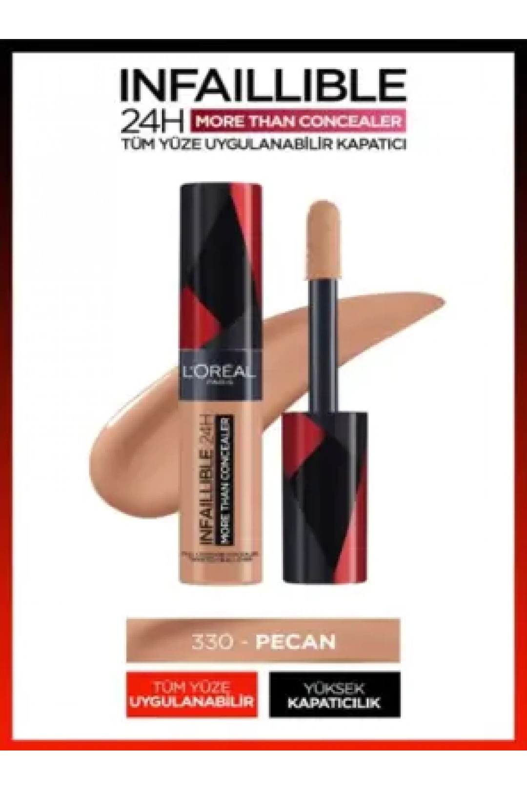 Loreal Paris Infaillible 24H Tüm Yüze Uygulanabilir Kapatıcı - 330 Pecan/Pac 11ml