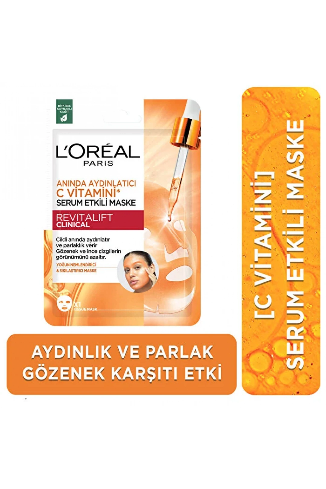 Loreal Paris Revitalift Clinical Anında Aydınlatıcı C Vitamini Serum Etkili Maske 1 Adet