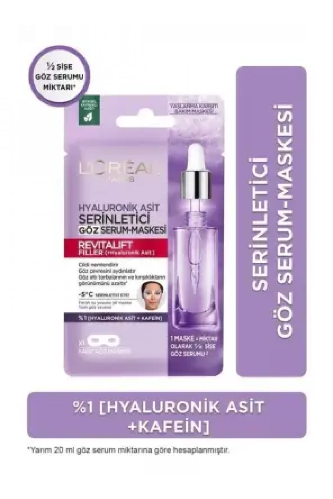 Loreal Paris Revitalift Filler Serinletici Kağıt Göz Serum Maskesi