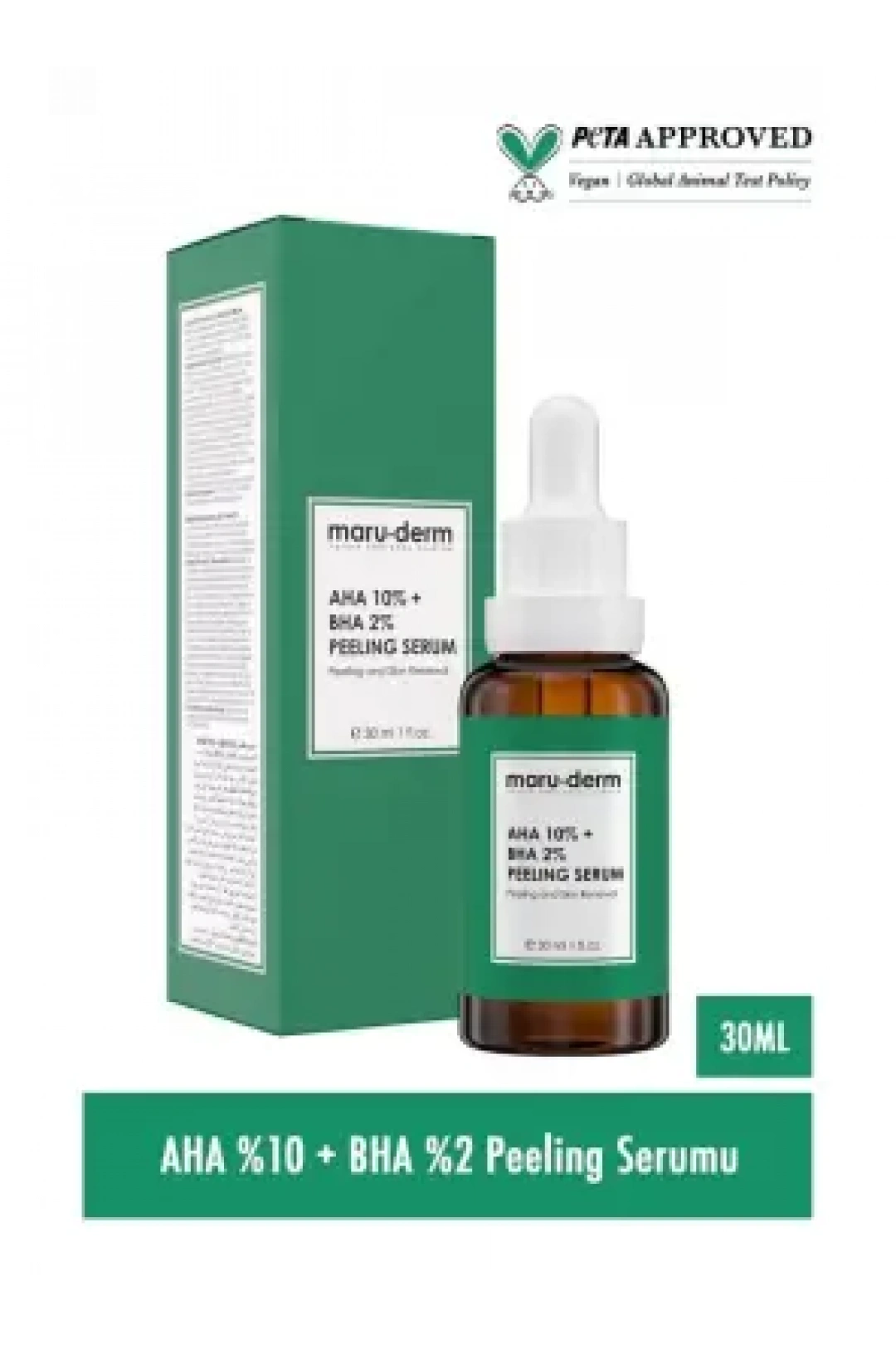 Maruderm Aha %10 + Bha %2 Leke Karşıtı & Cilt Tonu Eşitleyici Peeling Maske Cilt Bakım Serumu 30 Ml