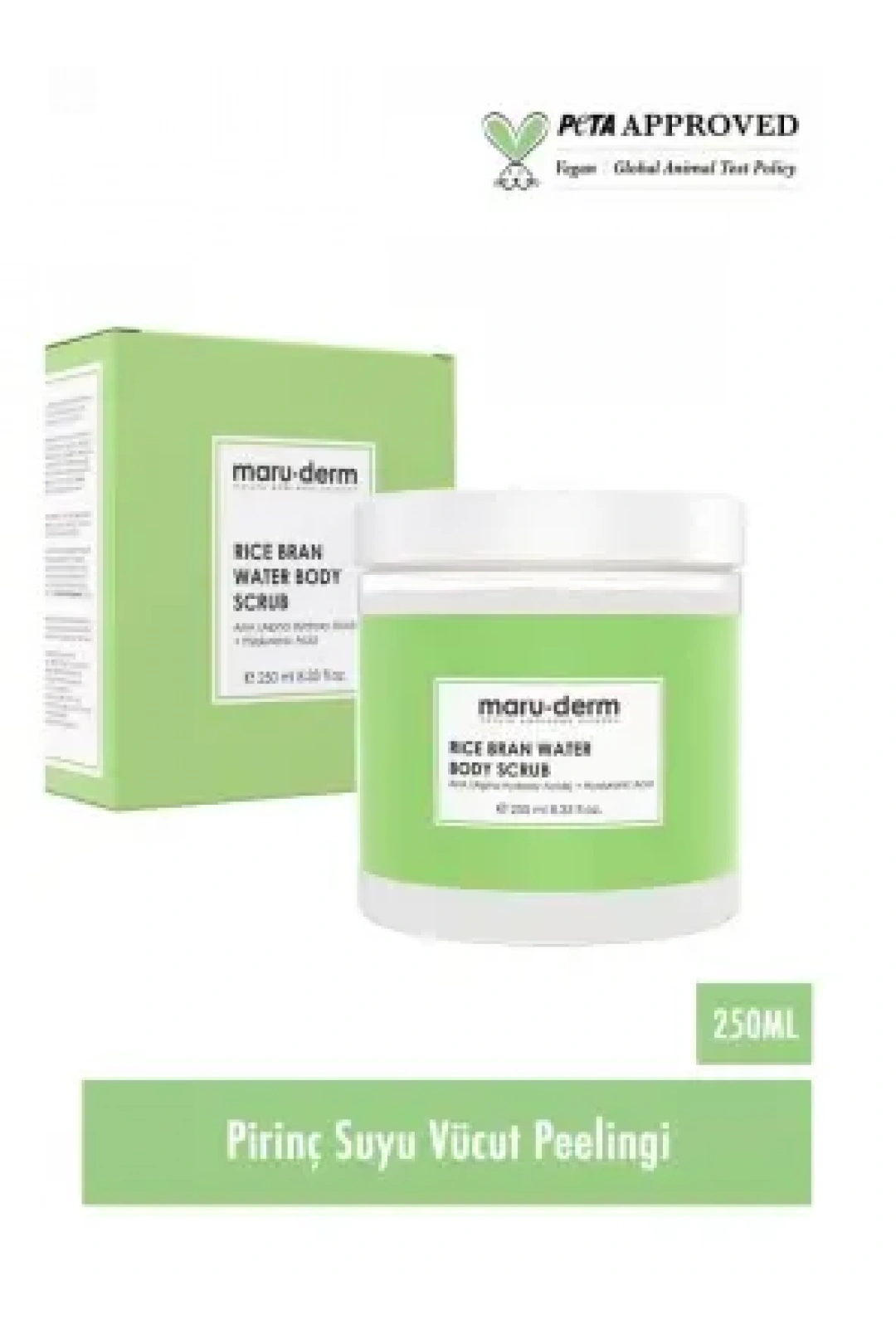 Maruderm Body Scrub | Pirinç Suyu Vücut Peelingi | AHA + Hyaluronik Asit 250 ML