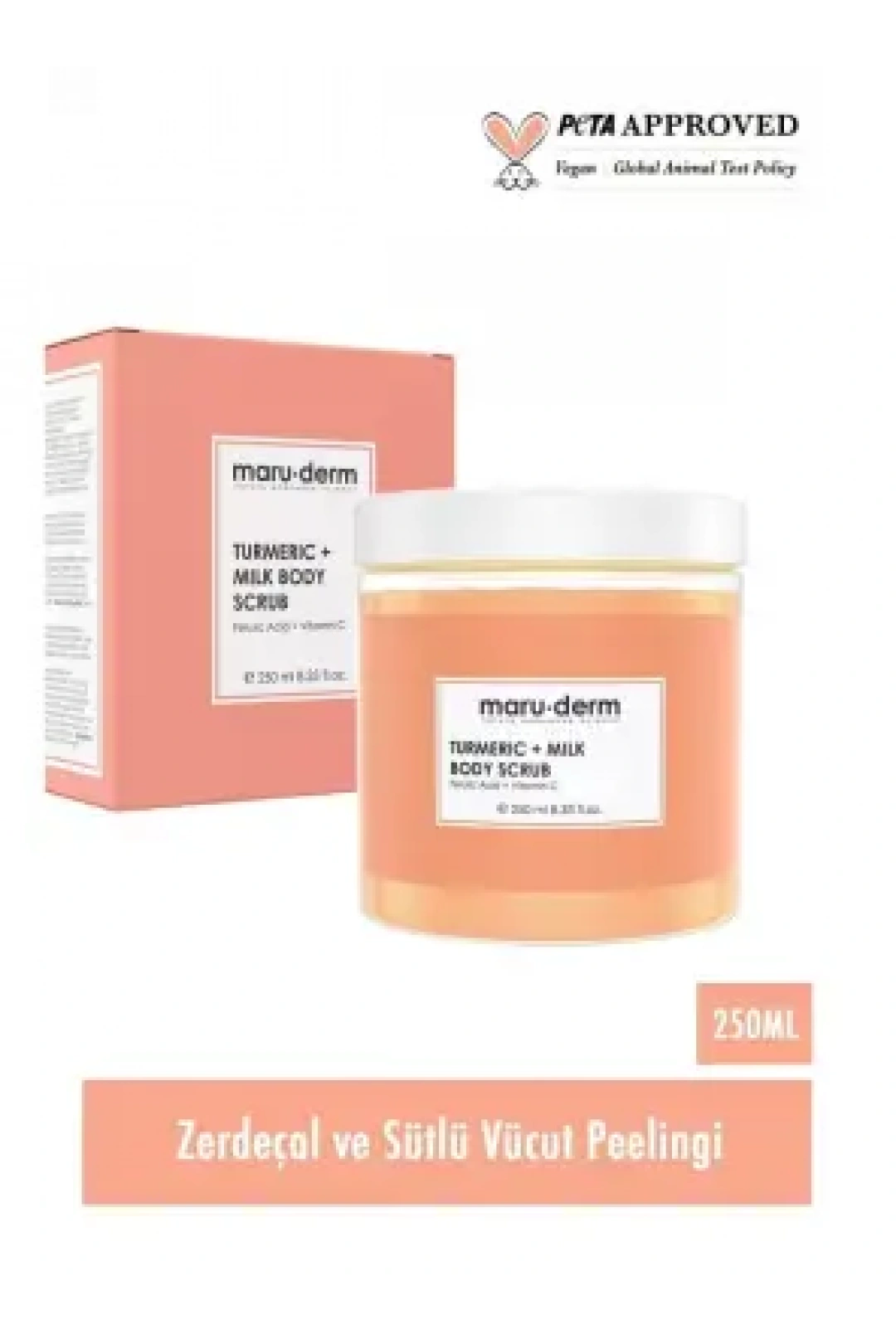 Maruderm Body Scrub | Zerdeçal + Süt Vücut Peelingi | C Vitamini + Ferulik Asit 250 ML