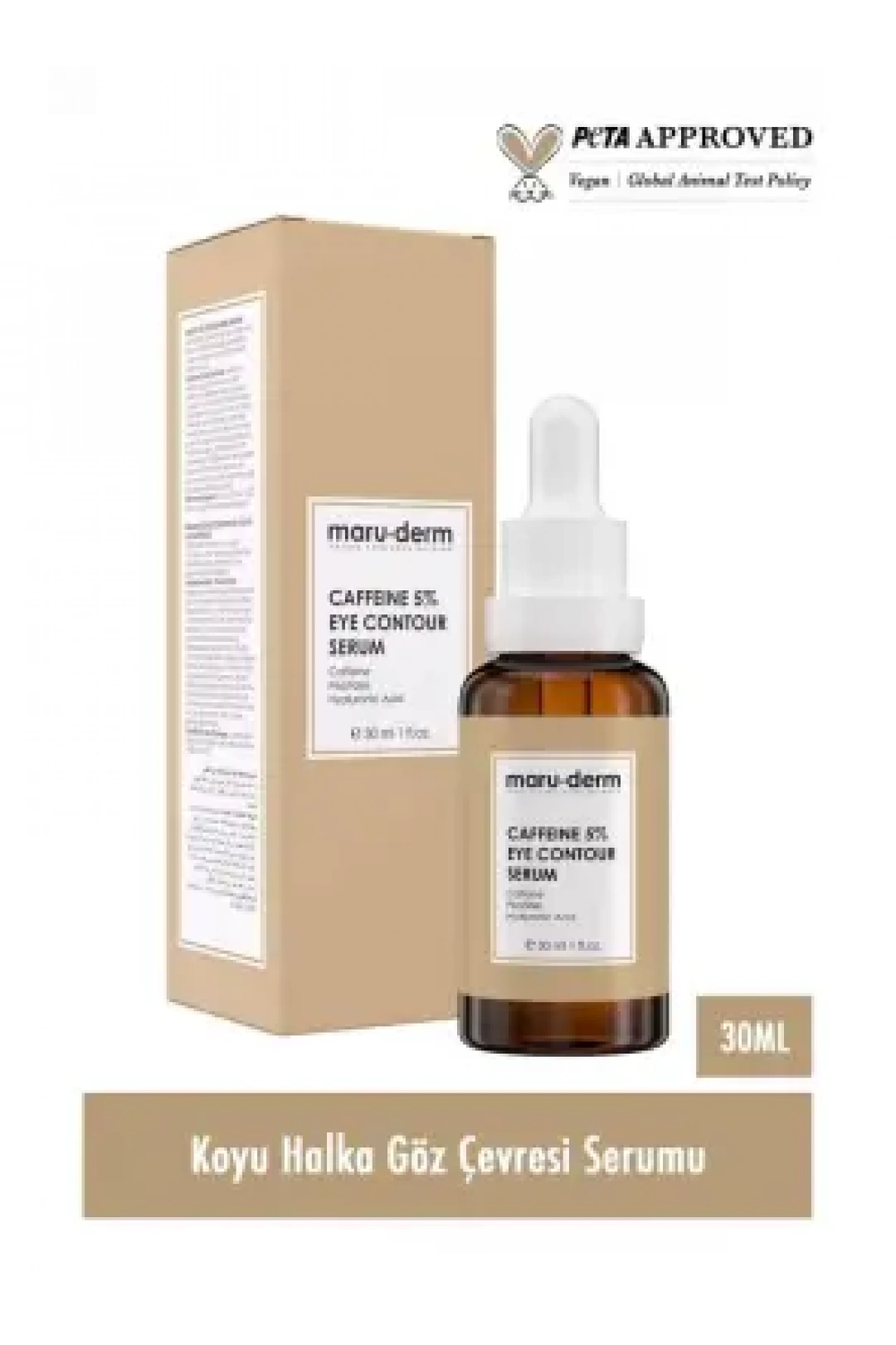 Maruderm Caffeine %5 + Peptides + Hyalüronik Asit Göz Çevresi Serumu 30 ml