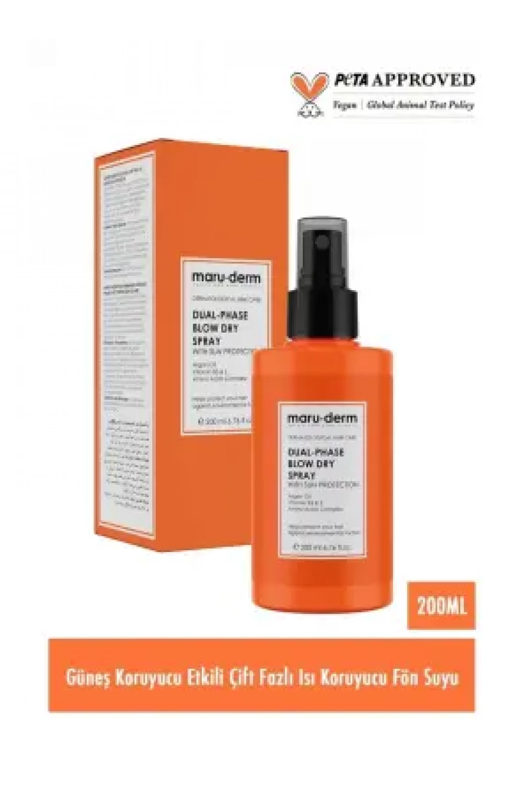 Maruderm Güneş Koruyucu Etkili Çift Fazlı Isı Koruyucu Fön Suyu 200 ml