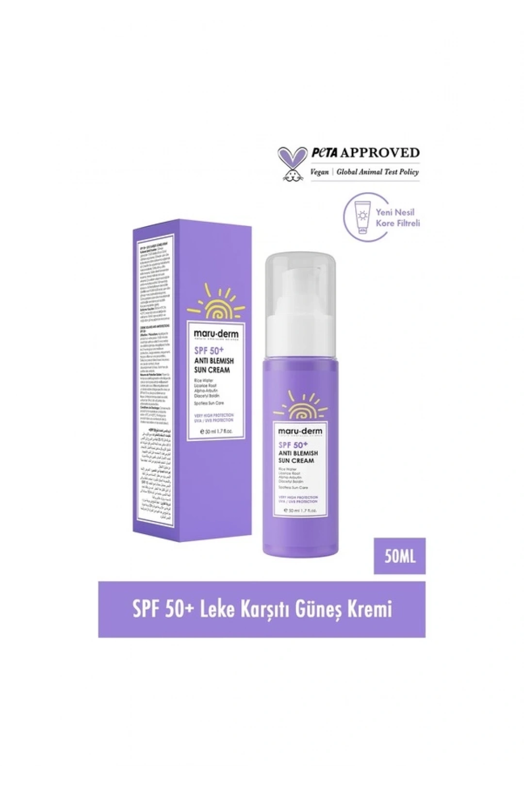 Maruderm SPF 50+ Leke Karşıtı Güneş Kremi 50 ml