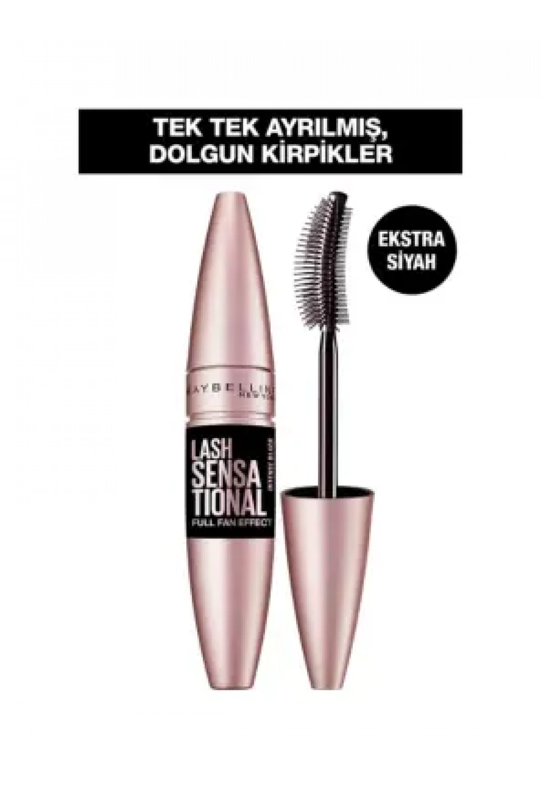 Maybelline New York Lash Sensational Yelpaze Etkili Intense Black Maskara - Ekstra Siyah 9,5 ml