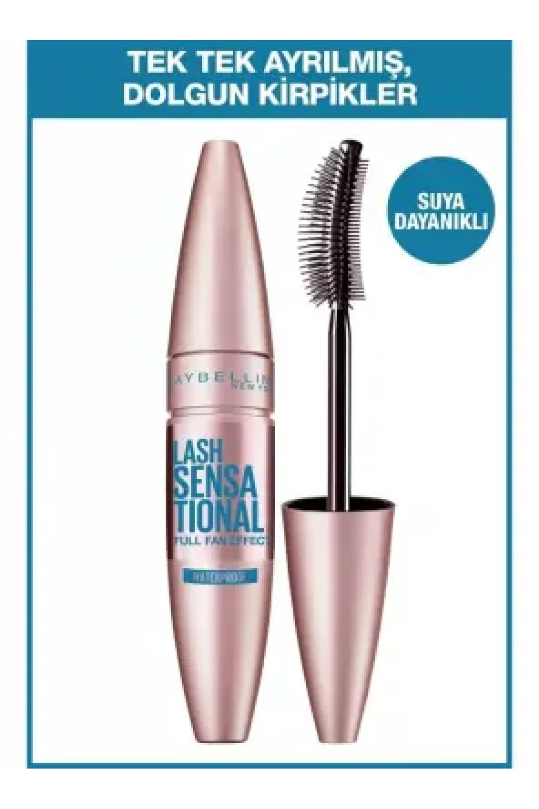 Maybelline New York Lash Sensational Yelpaze Etkili Suya Dayanıklı Siyah Maskara 9,4 ml