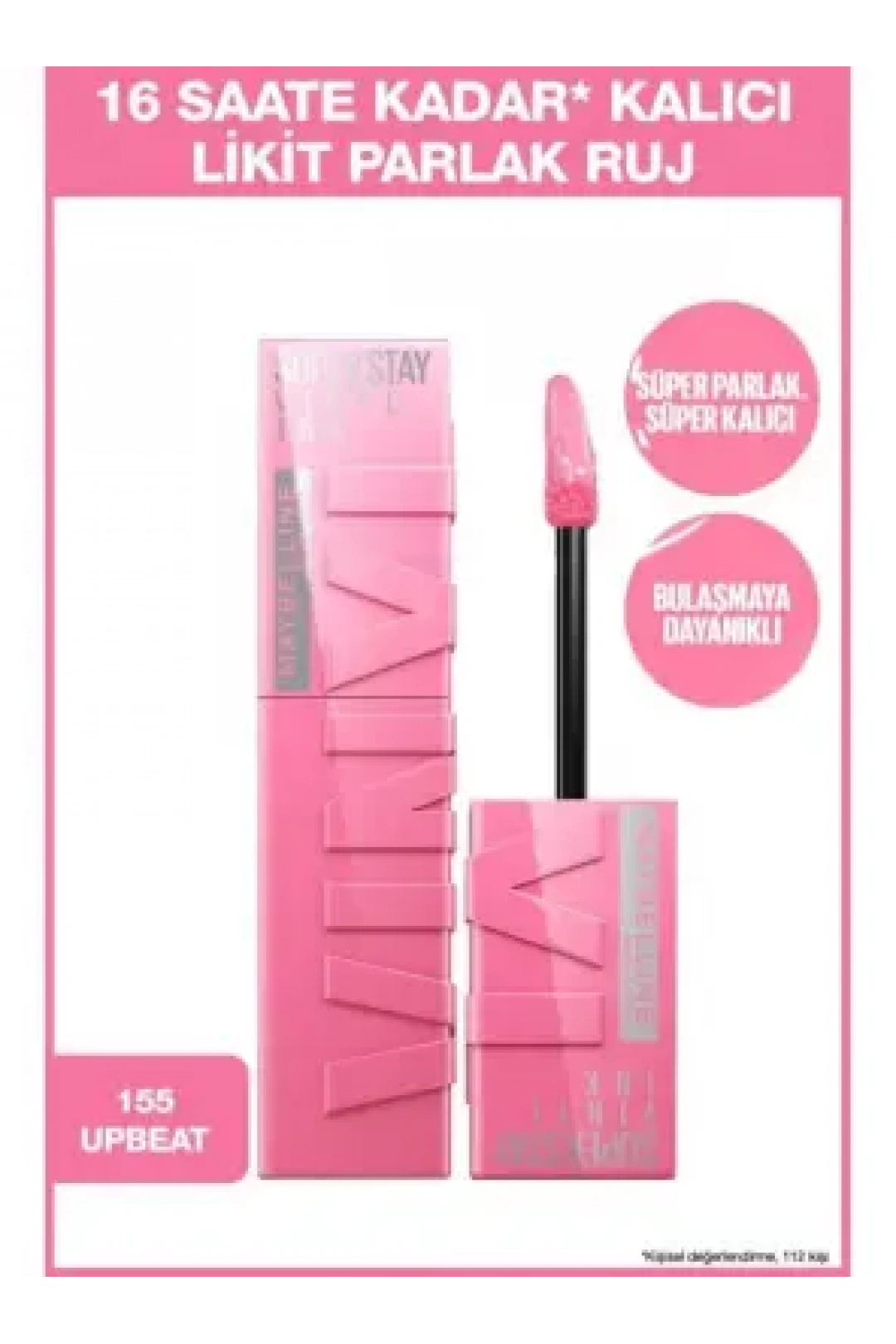 Maybelline New York Super Stay Vinyl Ink Uzun Süre Kalıcı Likit Parlak Ruj - 155 Upbeat
