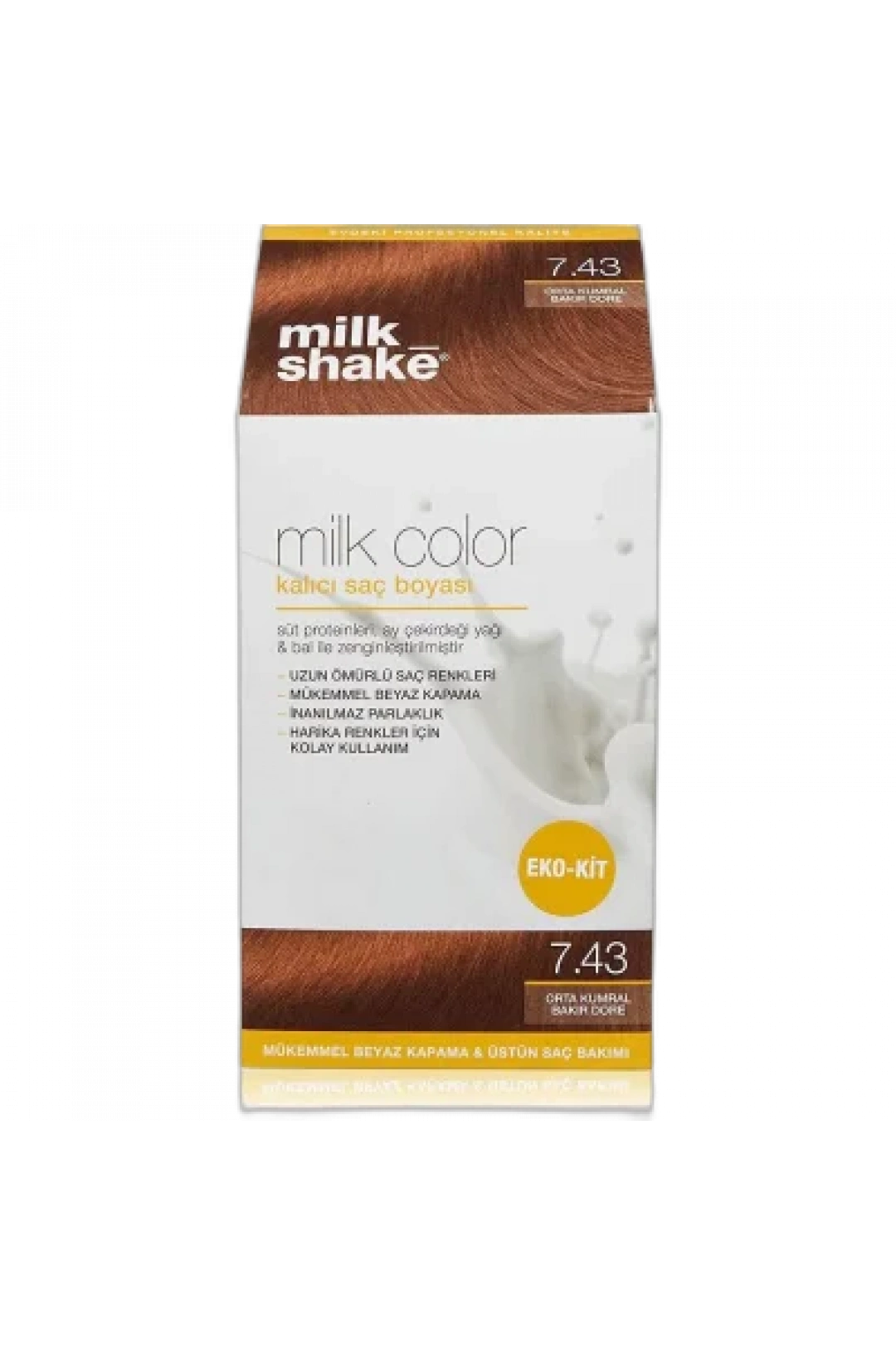 Milk Shake Milk Color Eko Kit Saç Boyası Orta Kumral Bakır Dore -7.43 (KÖPÜKSÜZ)