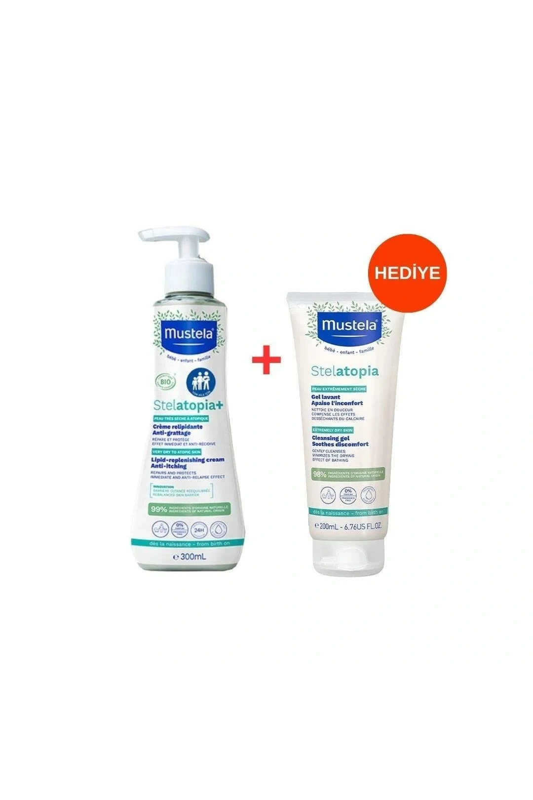 Mustela Atopiye Eğilimli Ciltler İçin Set ( Lipit Krem 300ml + Krem Şampuan 200ml )