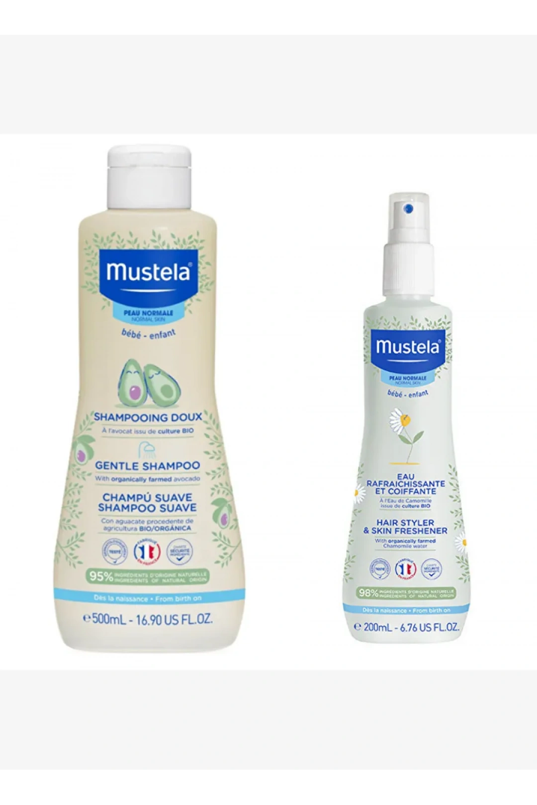 Mustela Banyo Seti ( Papatya Özlü Şampuan 500ml + Saç Şekillendirici Sprey 200 ml )