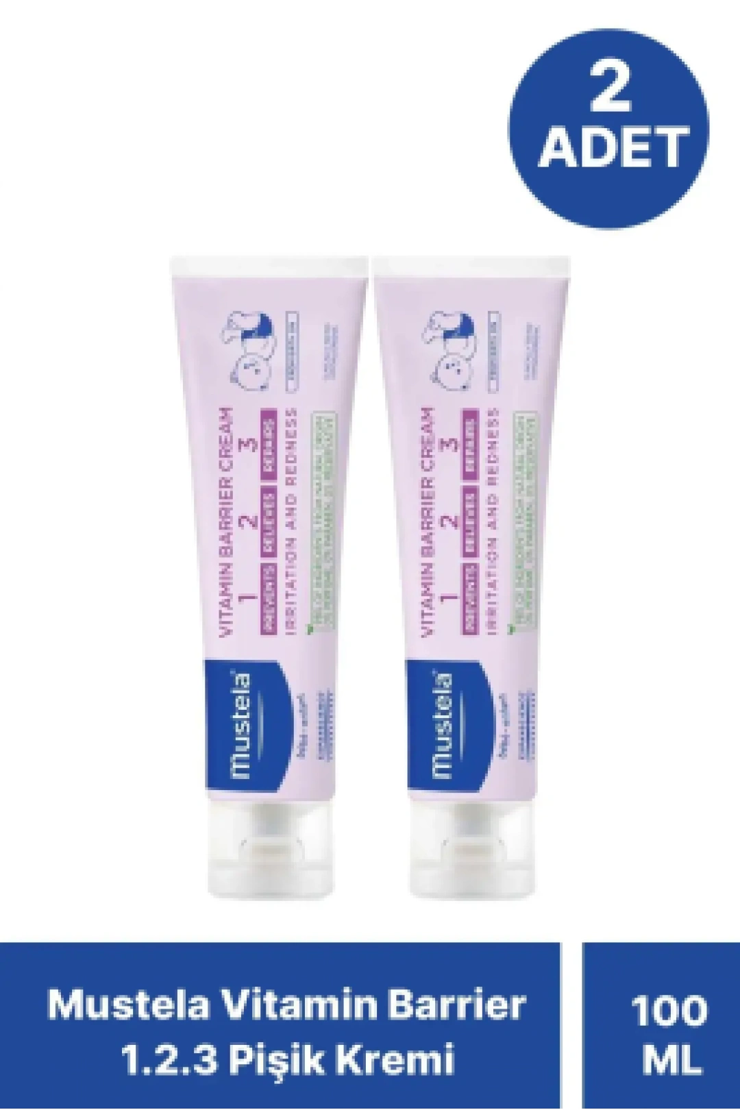 Mustela Vitamin Barrier 1-2-3 100 ml Pişik Kremi x 2 Adet