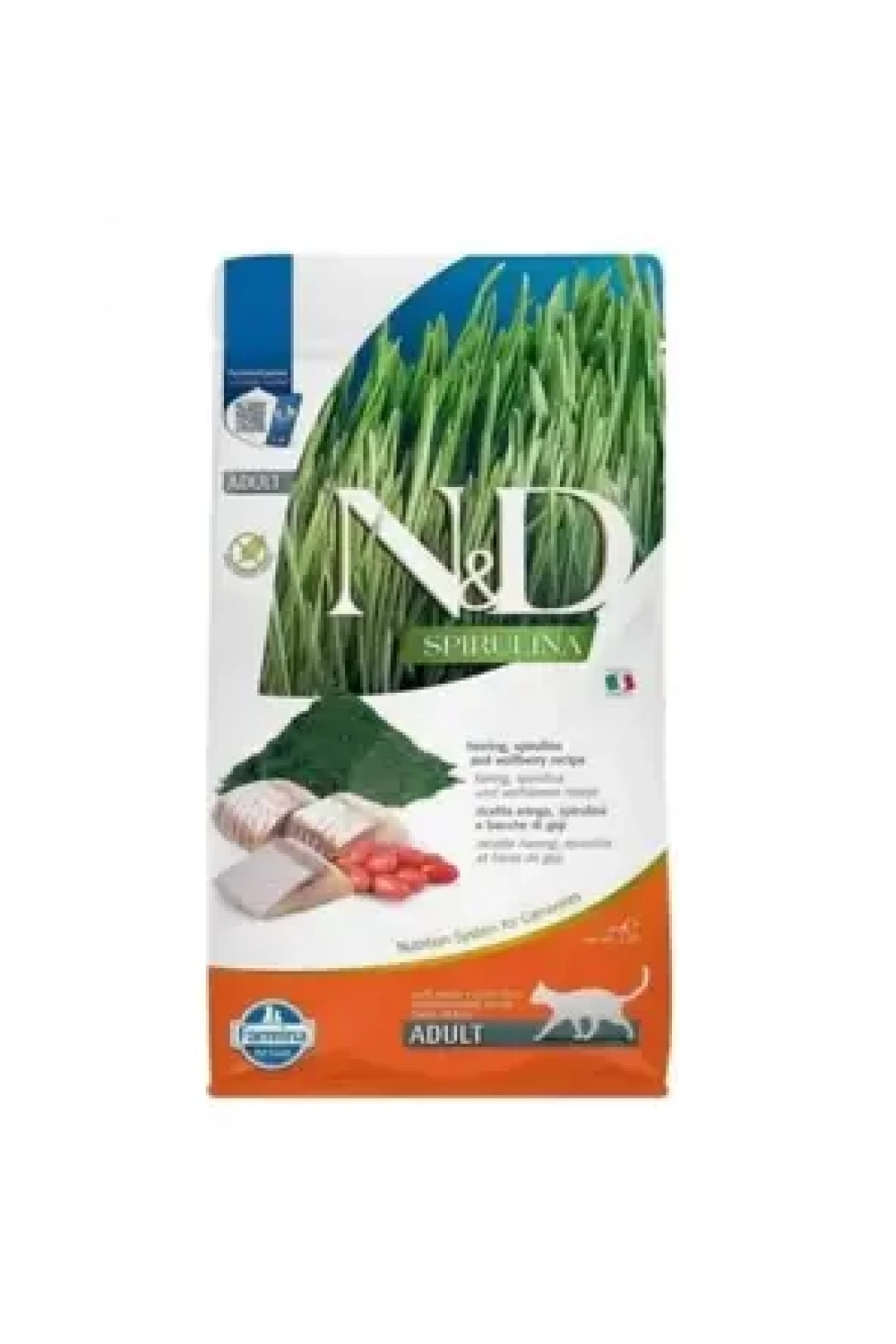 N&D Spirulina Ringa Balıklı Tahılsız Yetişkin Kedi Maması 1,5kg