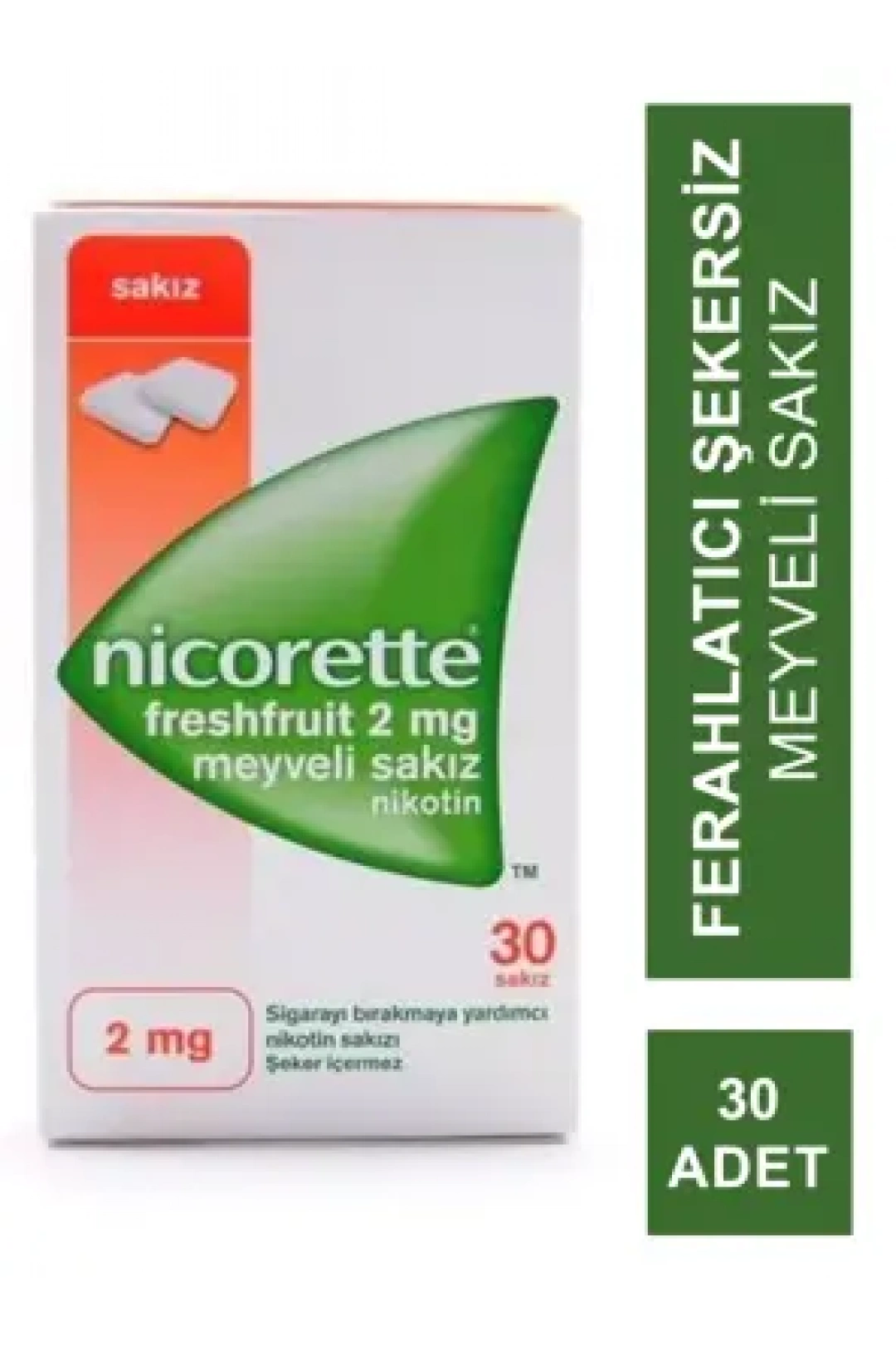 Nicorette Freshfruit 2 mg Meyveli Nikotin Sakızı 30 Adet
