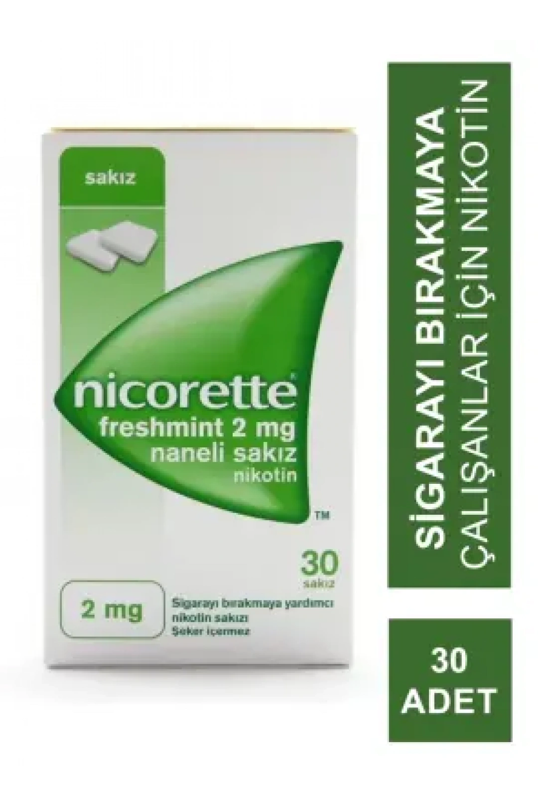 Nicorette Freshmint 2 mg Naneli Nikotin Sakızı 30 Adet