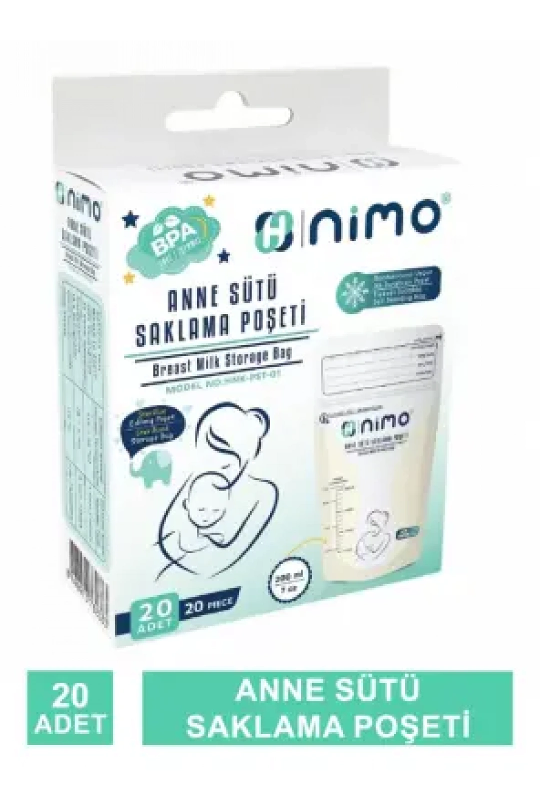 Nimo Anne Sütü Saklama Poşeti 20 Adet - HNK-PST-01 -