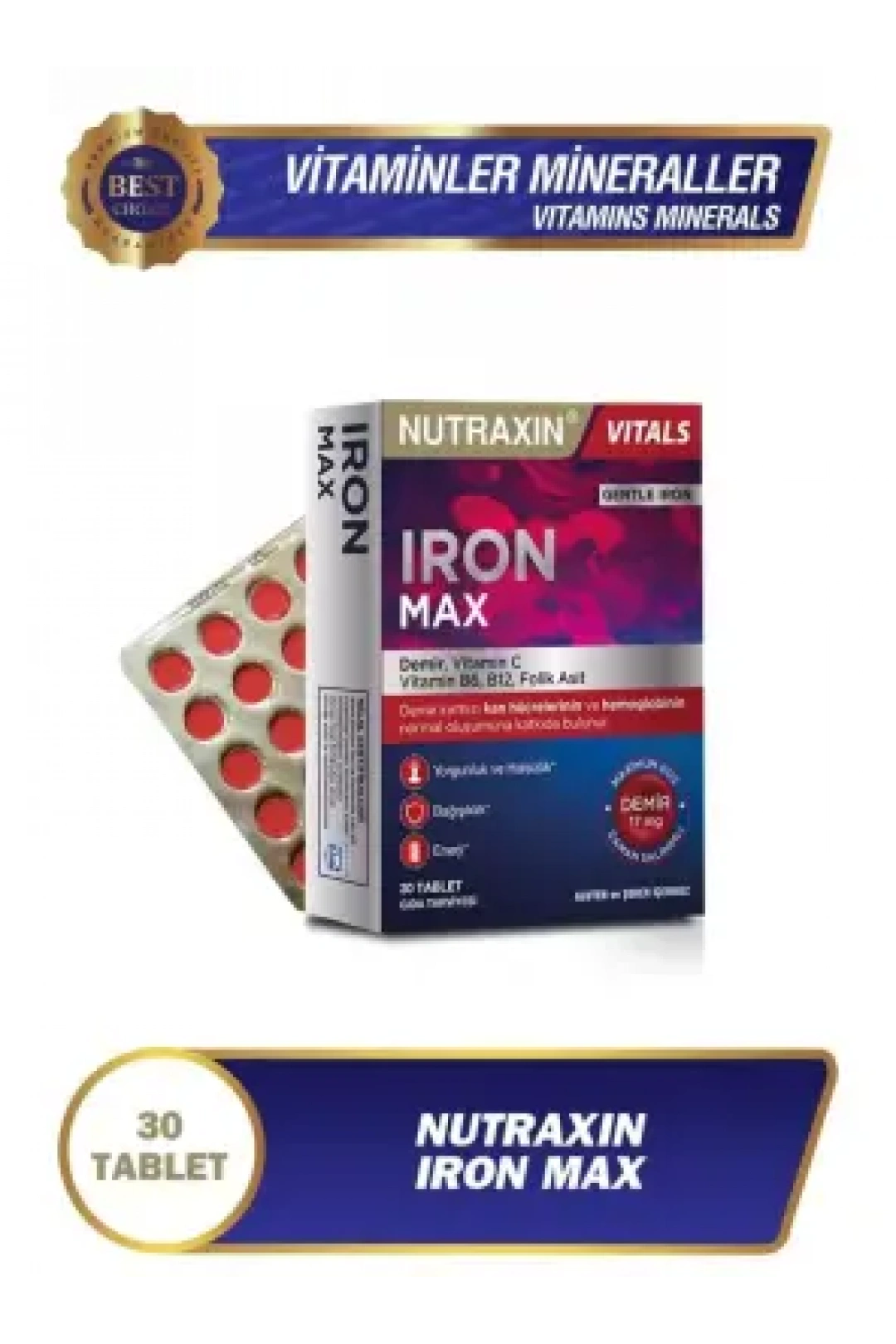 Nutraxin İron Max 17 Mg 30 Tablet
