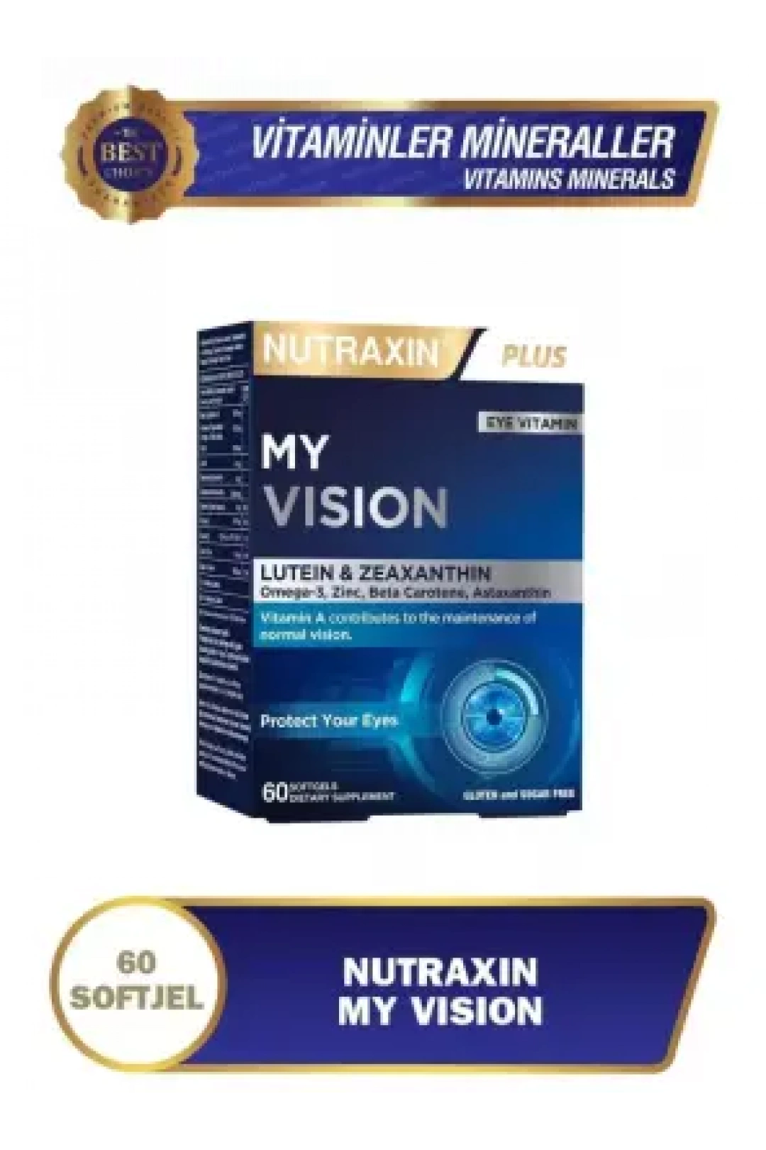 Nutraxin My Vision Göz Vitamini 60 Yumuşak Kapsül